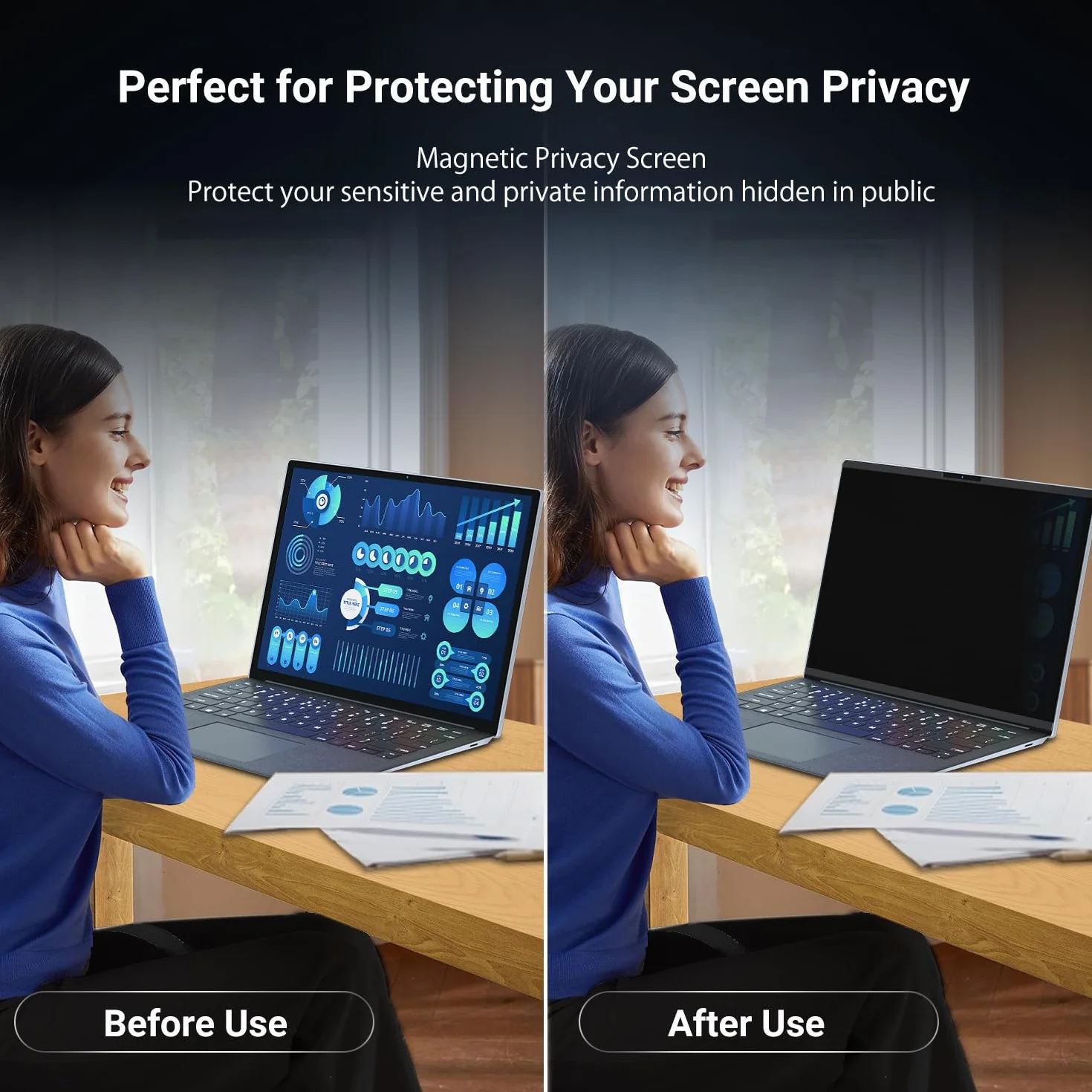 ZOEGAA Filtro Privacy da 15 pollici per Surface, Schermo Protettivo Magnetico Rimovibile per Surface BOOK 2