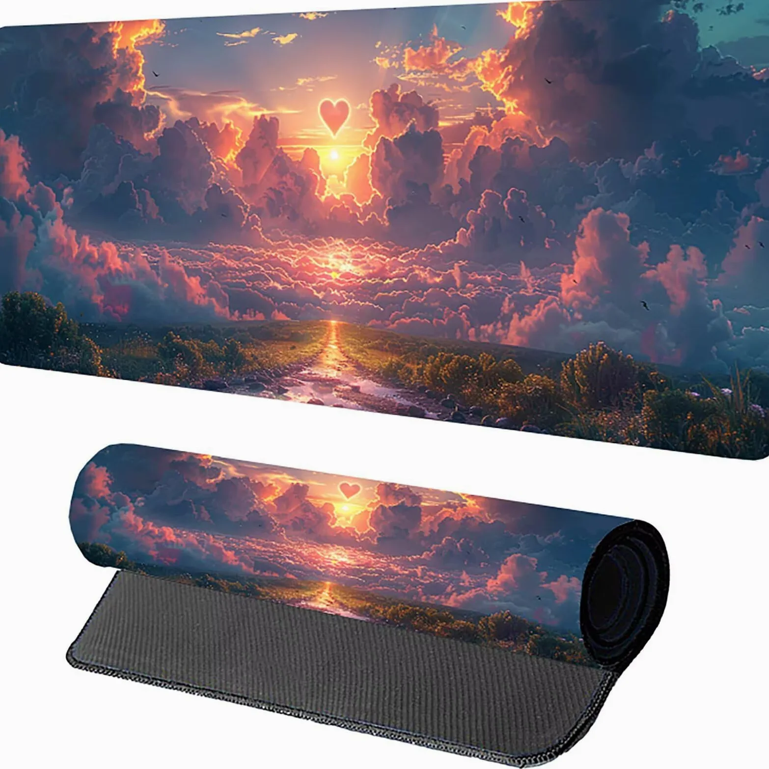 Tappetino Mouse XXL 1500 x 800 mm, Tappetino Mouse Nuvola, Gaming Mousepad Migliorare la Velocità e la Precisione, Mouse Pad con Base in Gomma Antiscivolo, Ufficio Accessori Gaming, Bianco 9-9153
