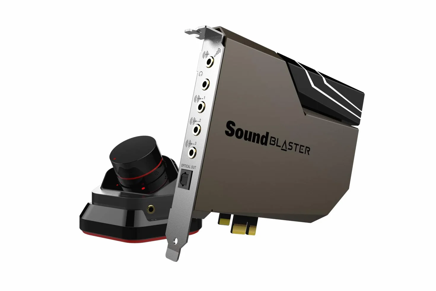 Creative Sound Blaster AE-7 - Scheda audio DAC/amplificatore PCI-e ad alta risoluzione con biamplificatore per cuffie Xamp Discreet e modulo di controllo audio grigio/nero