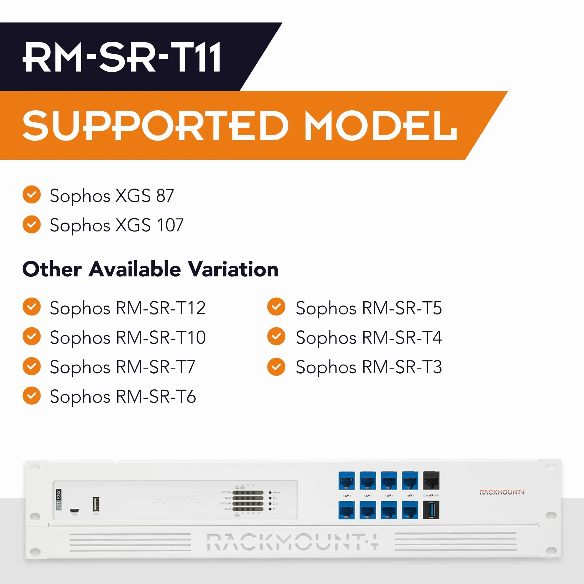 Rackmount.it SORACK - Configurazione di rete - Montaggio rack - bianco segnale (RAL 9003) - Kit per Sophos XGS 87/107, RM-SR-T11