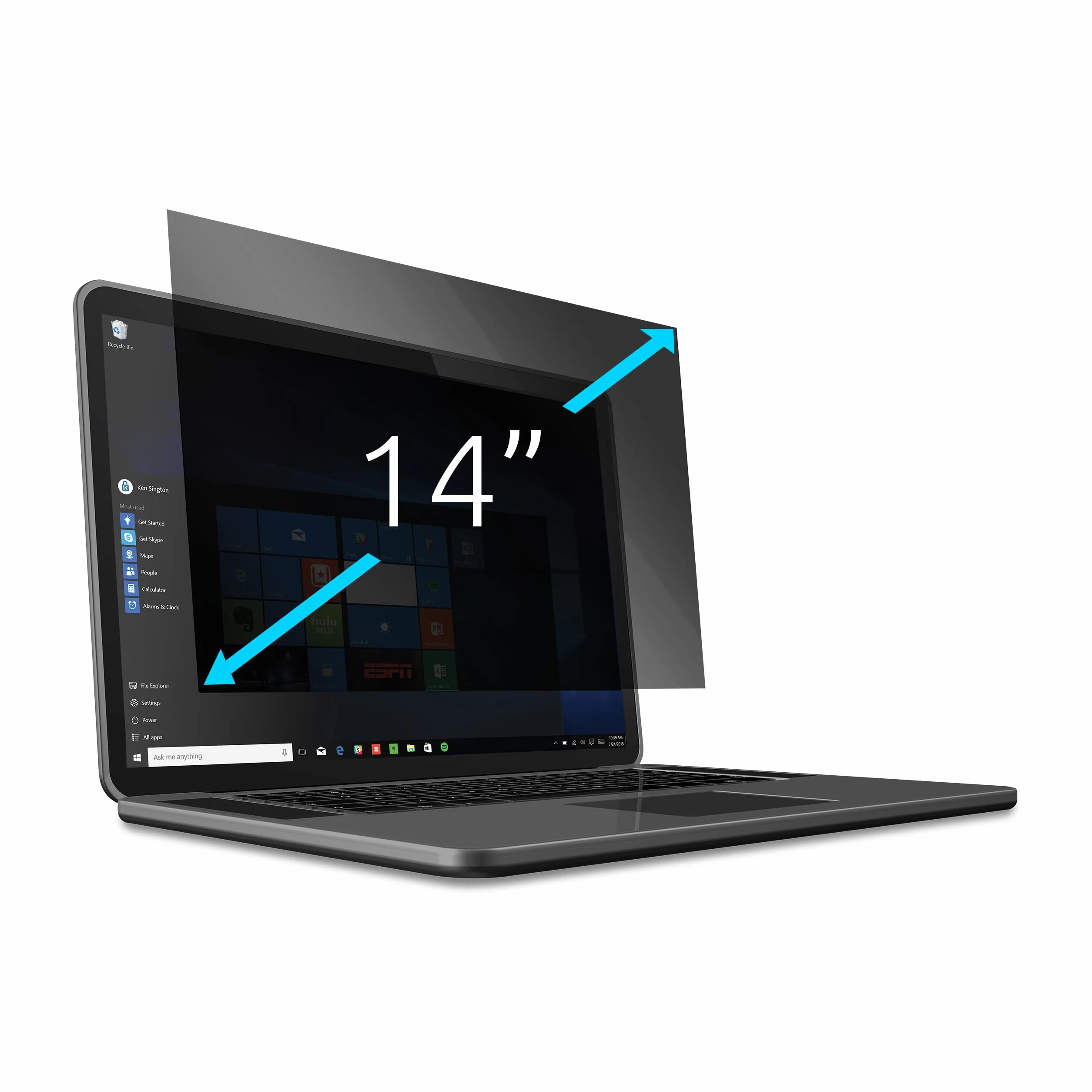 KENSINGTON Filtro per la Privacy dello Schermo, Compatibile con Laptop da 14'' 16:10, Protezione Rimovibile Bidirezionale, Reversibile, con Antiriflesso e Riduzione della Luce Blu, 628967