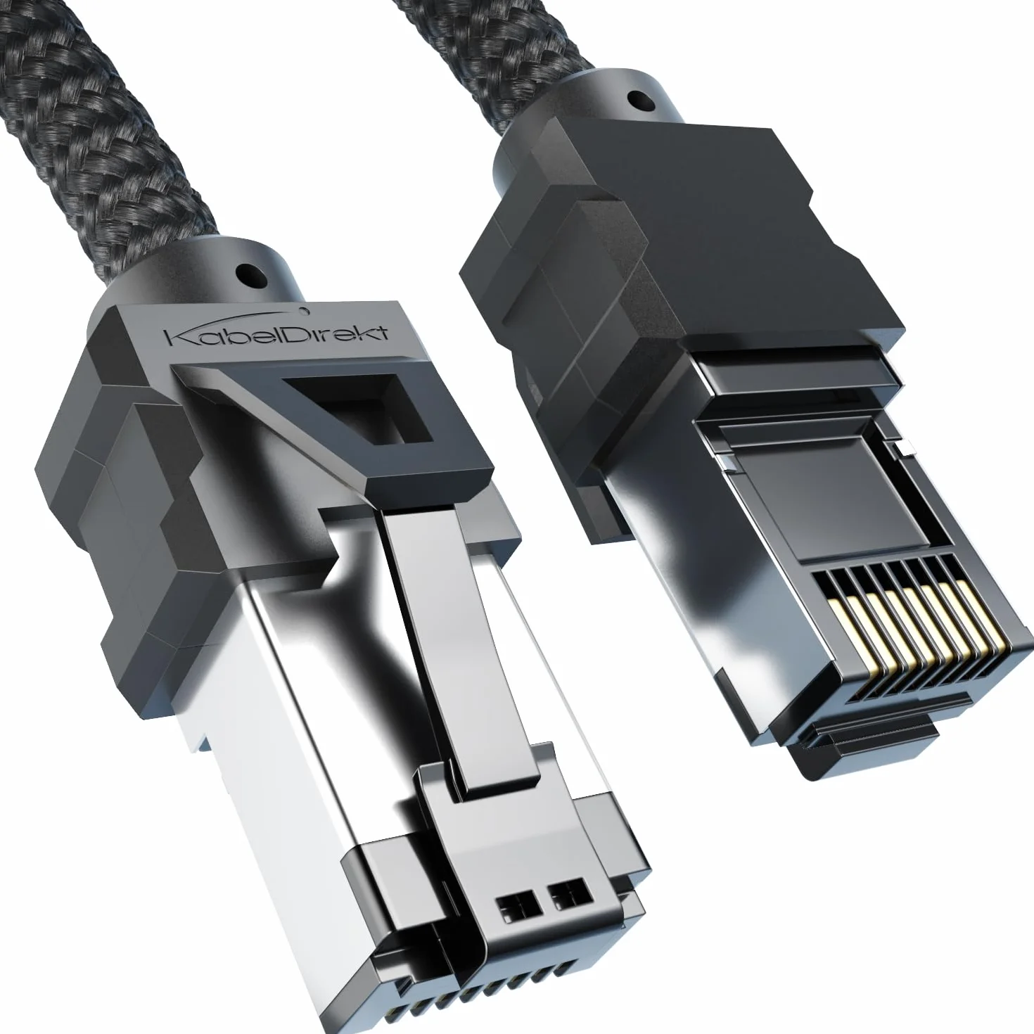 KabelDirekt Cavo di Rete Cat 8 Ethernet LAN 1,5 m Gaming Treccia Heavy-Duty RJ45 40 Gbps