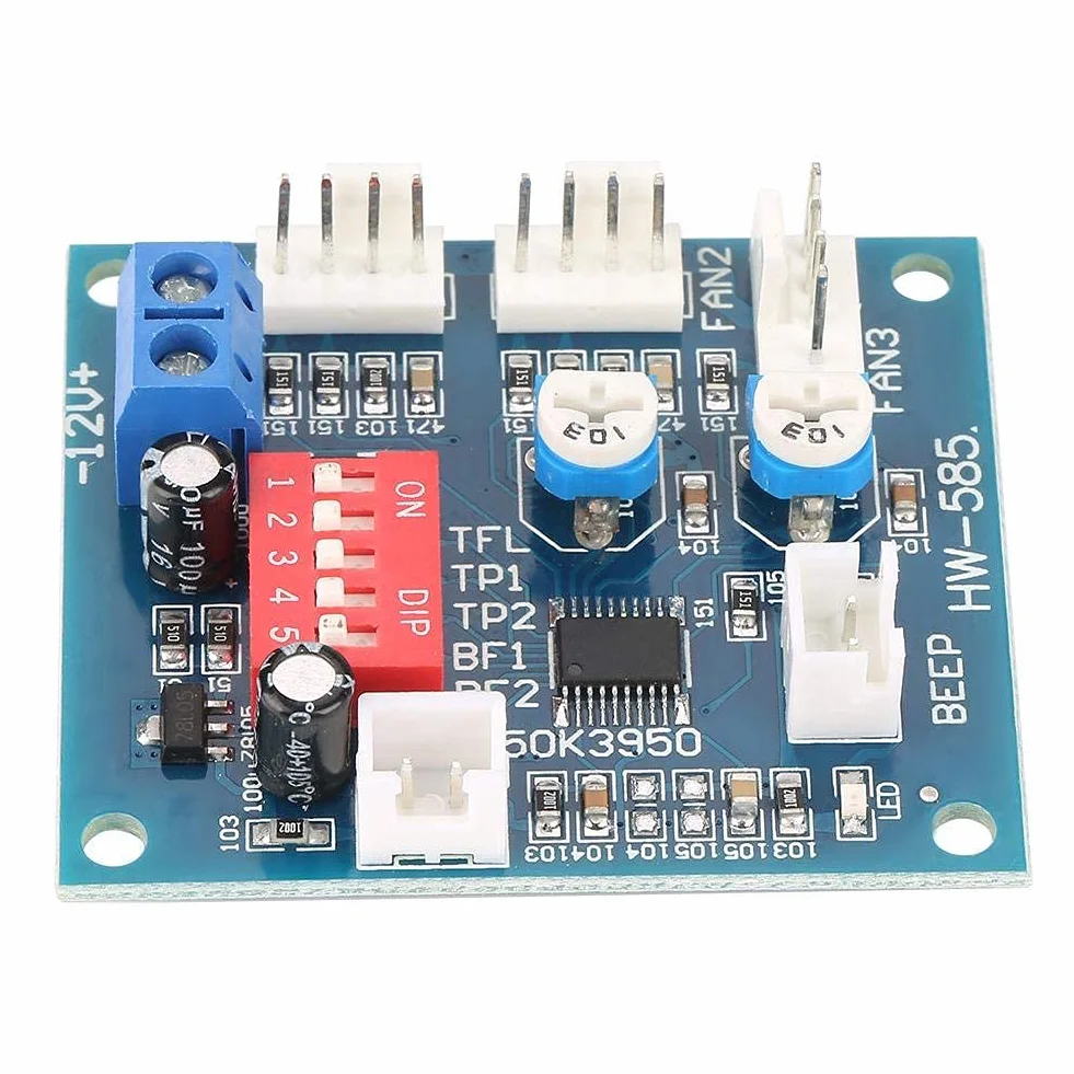 Modulo Regolatore Velocità Ventola PWM, Regolatore Ventola Termostato DC12V a 4 fili con sensore Scheda Regolatore fai-da-te per PC + funzione Allarme Sonda Buzzle