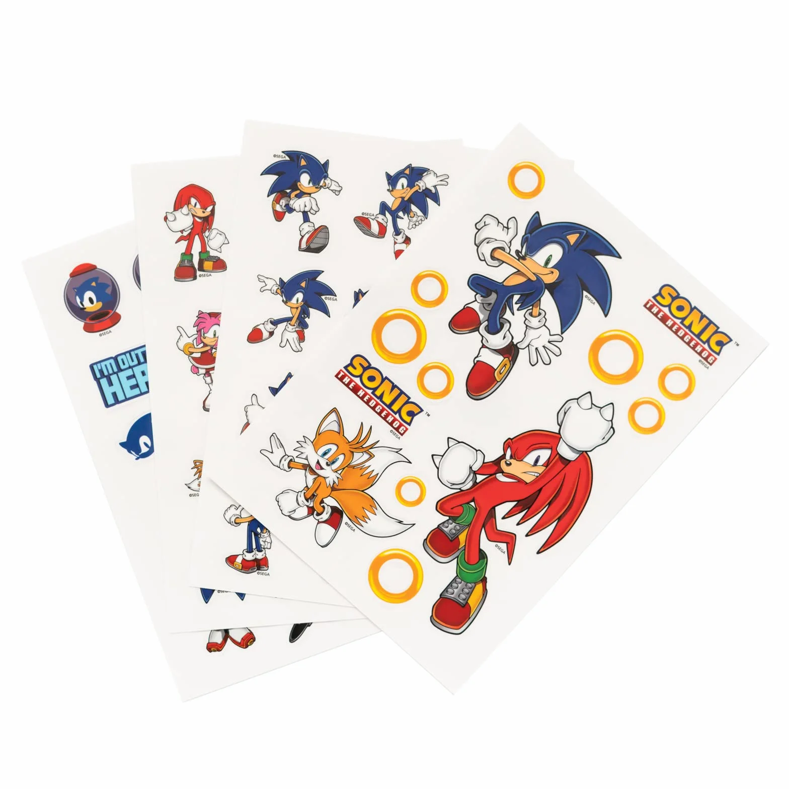 Grupo Erik: Stickers di Sonic - Pack di 56 Adesivi Riutilizzabili e Resistenti all'Acqua, Ideali Come Decorazioni per PC Portatile, Personalizzati o Gaming