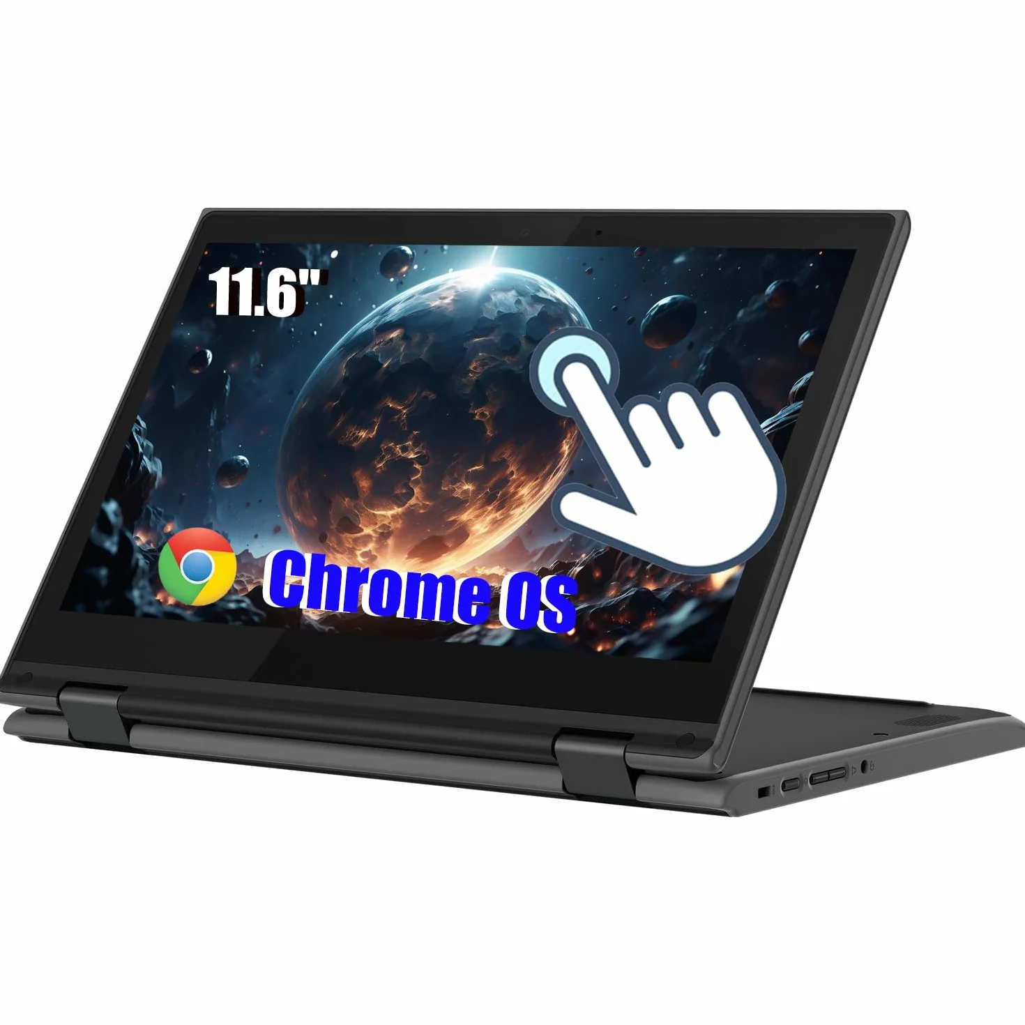 Lenovo Chromebook 300e 2 in 1 Laptop Touch Screen, Intel Celeron N4020, 11.6 pollici, 4 GB RAM, 32 GB eMMC, Tastiera Giapponese QWERTY, Chrome OS Ricondizionato