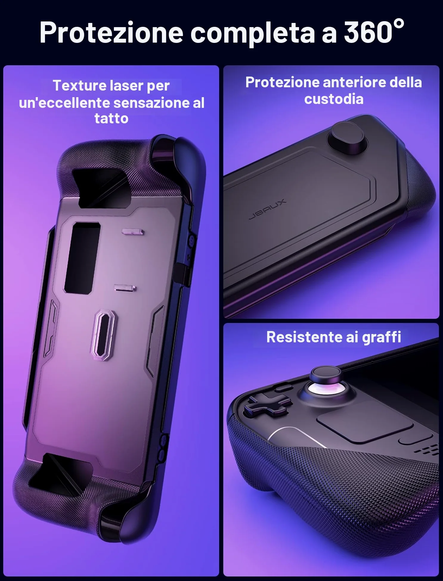 JSAUX PC0104 ModCase Compatibile con Steam Deck/OLED, il coperchio modulare Include Raffreddamento Ventola, Copertura Anteriore Staccabile, Guscio Protettivo, Metal Holder and Strap-Raffreddatore Set