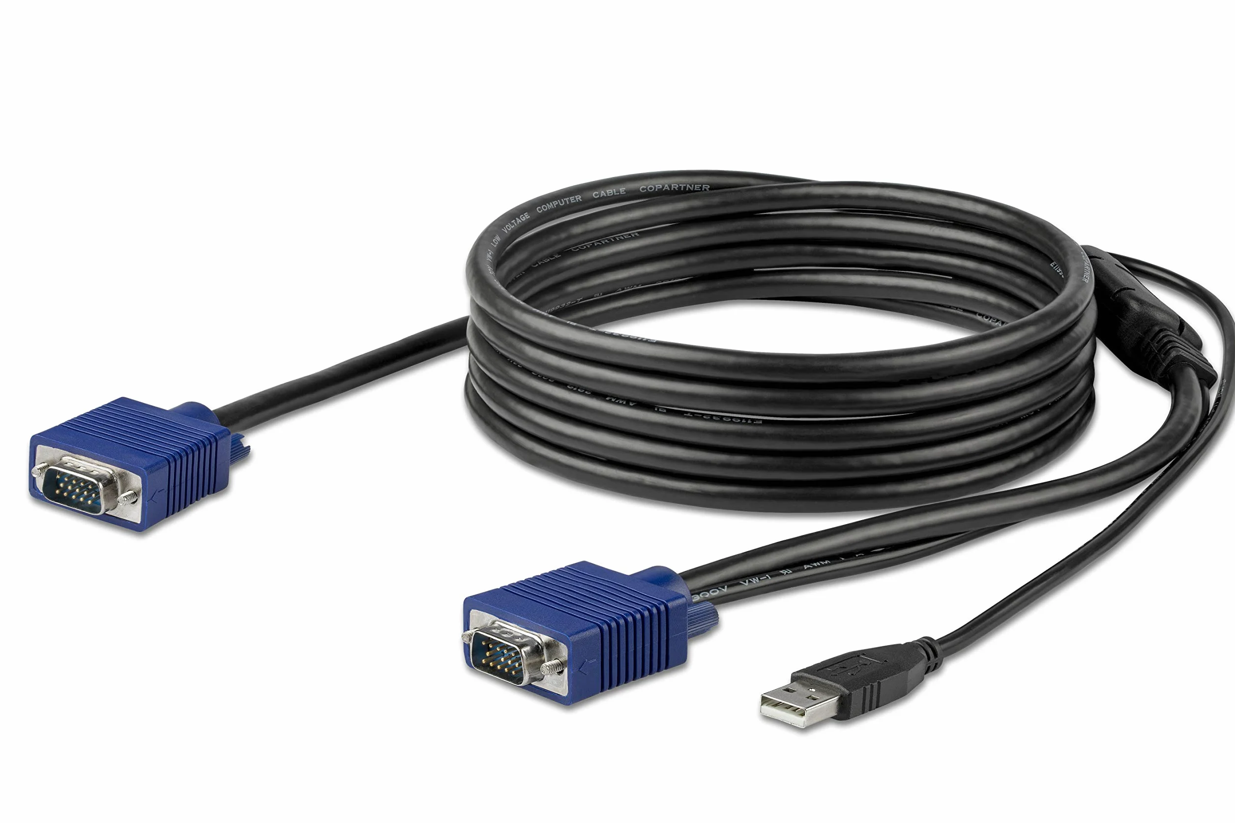 StarTech.com Cavo KVM USB da 3m per Console StarTech.com Montabile ad Armadio Rack - VGA & USB - Cablato con Singolo Connettore (RKCONSUV15)
