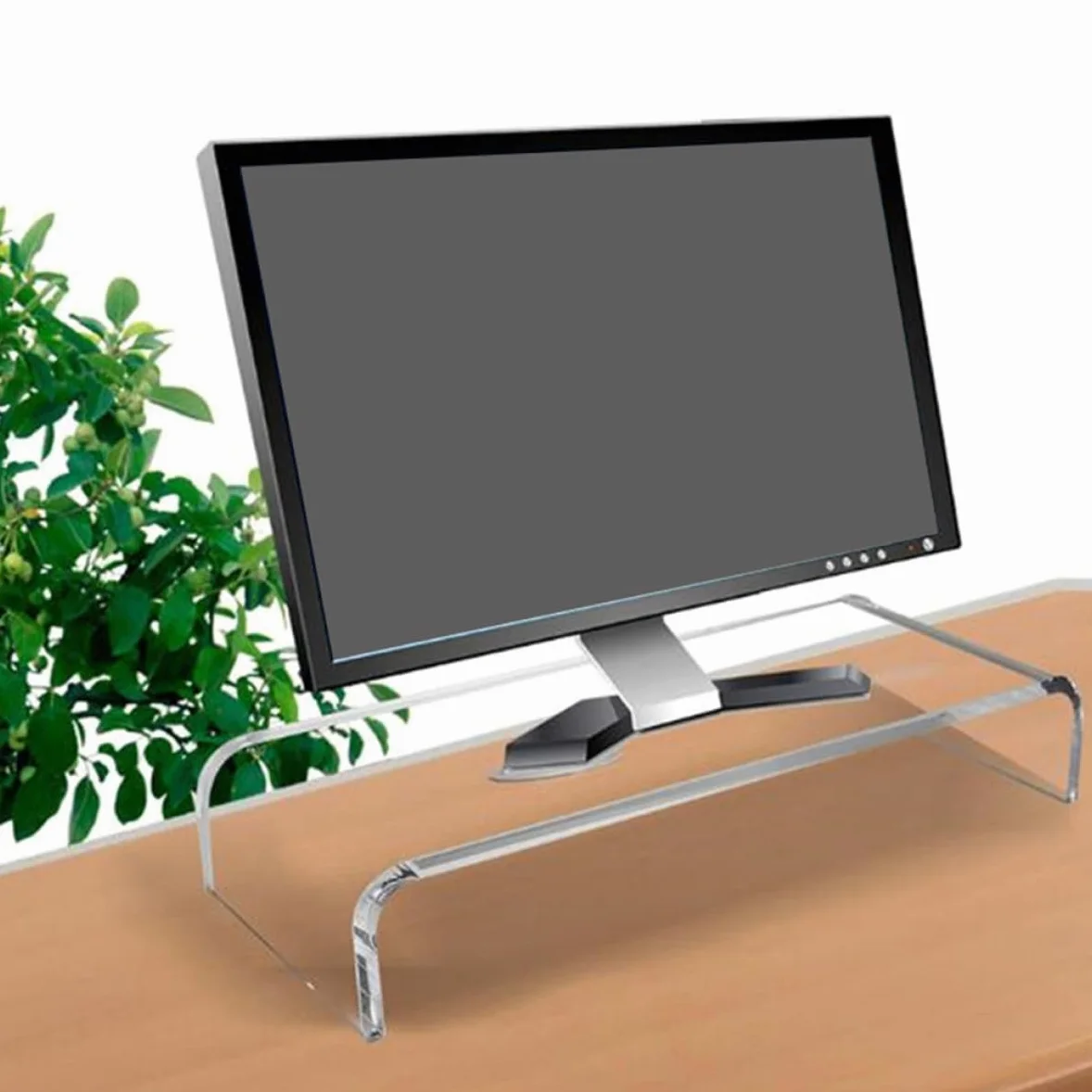 BESPORTBLE per Monitor Previene la Postura Scorretta 2 in 1 Copritastiera Antiscivolo in Acrilico Trasparente e Migliora L'efficienza Lavorativa per Ufficio e Casa