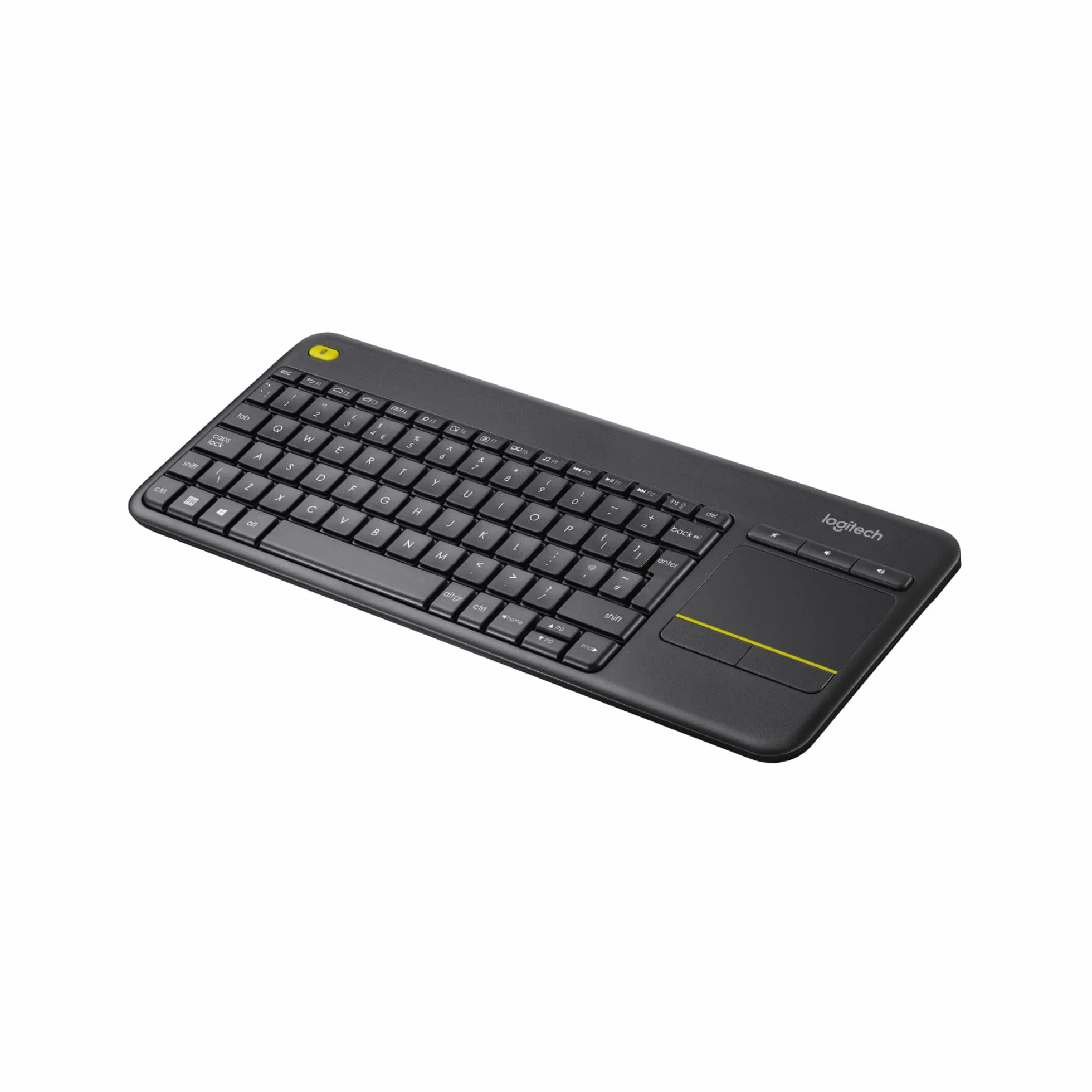 Logitech K400 Plus Tastiera Wireless Touch TV, Facili Controlli Multimediali e Touchpad Integrato, Tastiera HTPC per TV Collegata al PC, Windows, Android, Chrome OS, Laptop, Italiano QWERTY - Nero