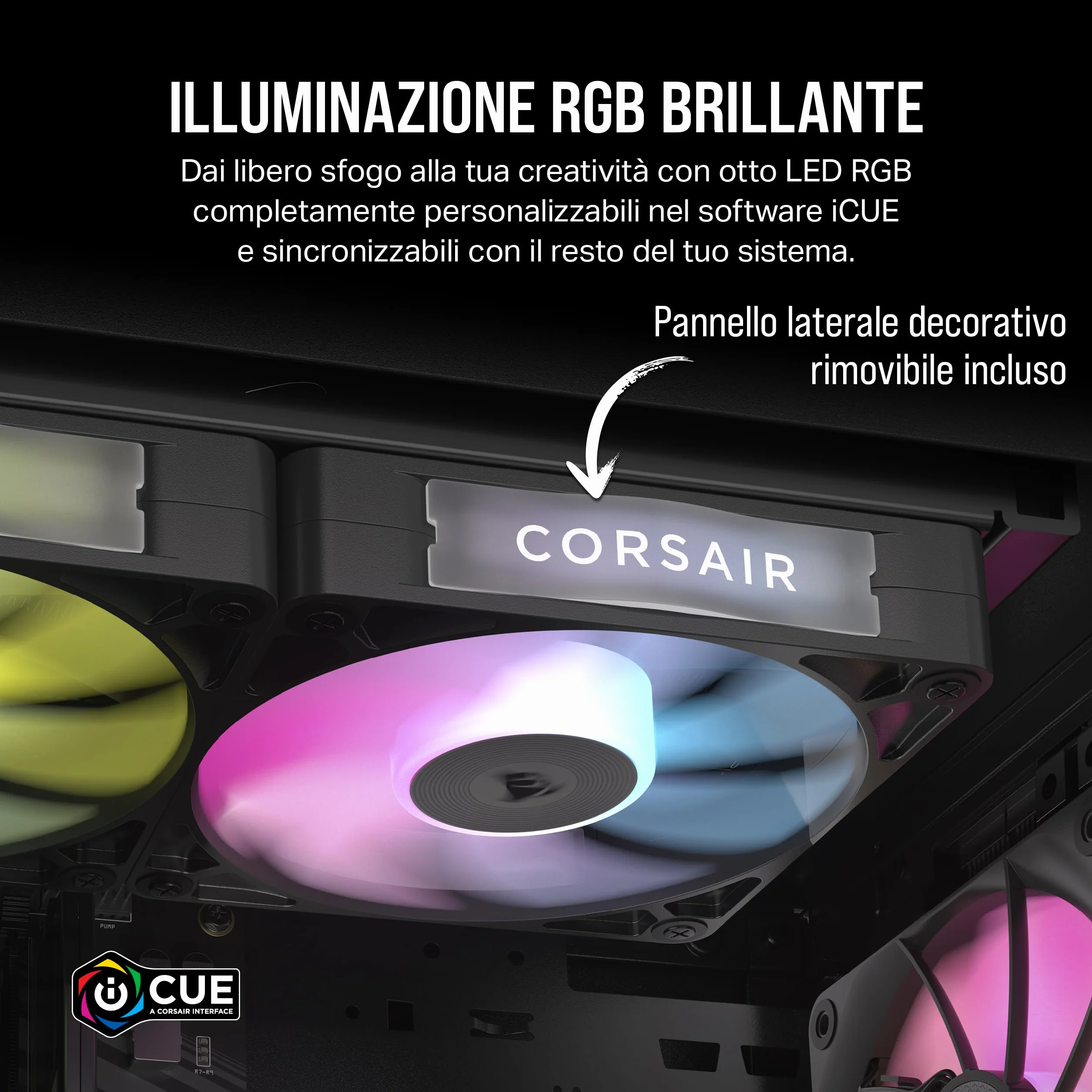 CORSAIR iCUE LINK RX120 RGB Ventola PWM da 120 mm - Cuscinetto a Cupola Magnetica - Ventola Singola - Nero