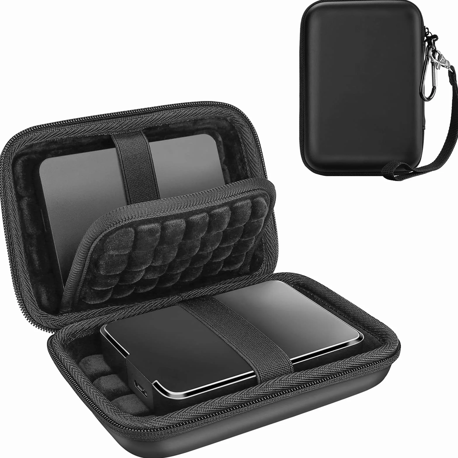 ProCase Custodia Hard Disk Esterno 2.5", può Tenere 2 Dischi Rigida per HDD SSD TOSHIBA UnionSine Maxtor KESU Seagate My Passport Hitachi SanDisk 500G 1TB 2TB 3TB 4TB -Nero