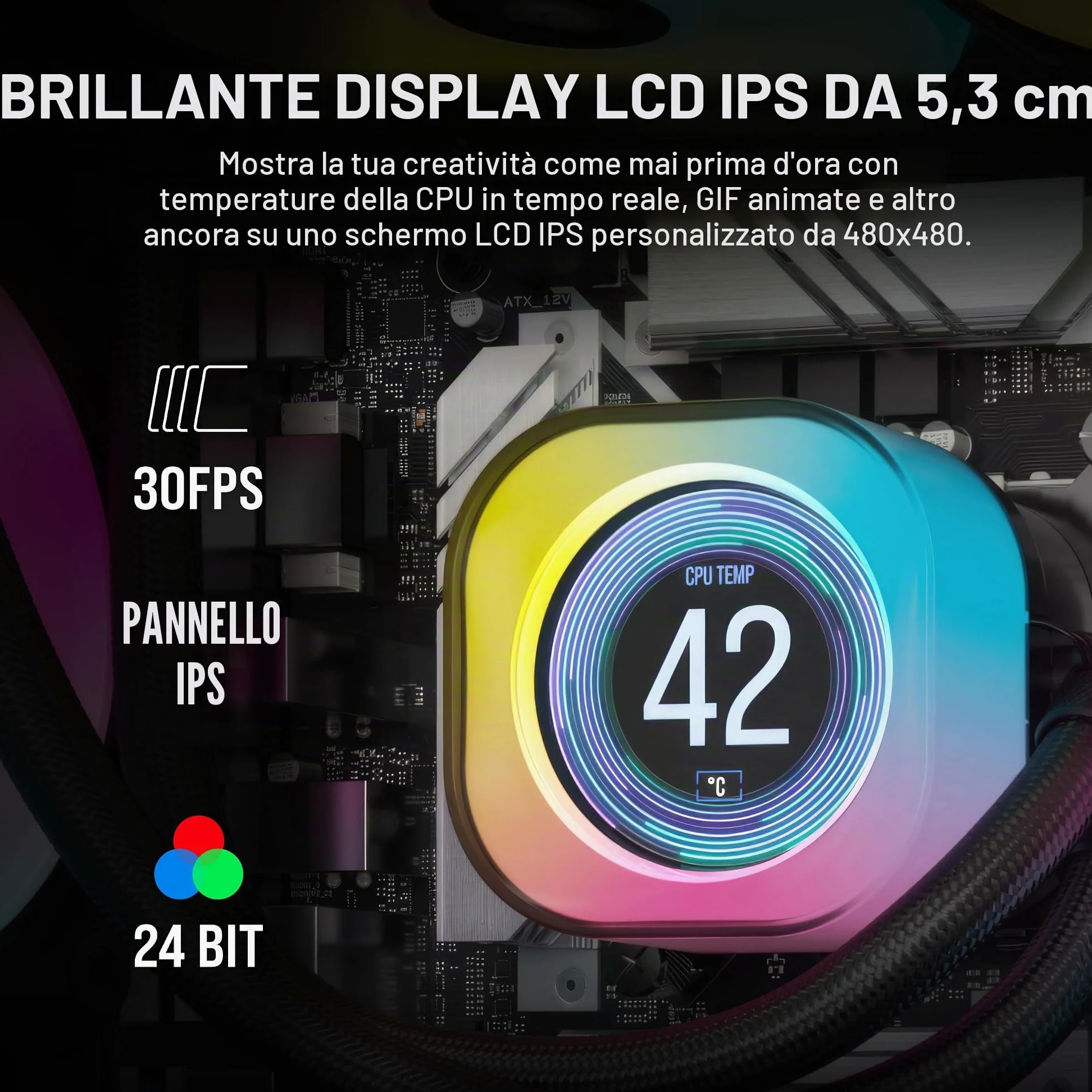 CORSAIR iCUE LINK H150i Raffreddatore CPU LCD a Liquido - 360 mm AIO - Ventole QX120 RGB - Schermo LCD IPS da 2,1" - Adatto a Intel LGA 1700, AMD AM5 - Hub di Sistema iCUE LINK Incluso - Nero