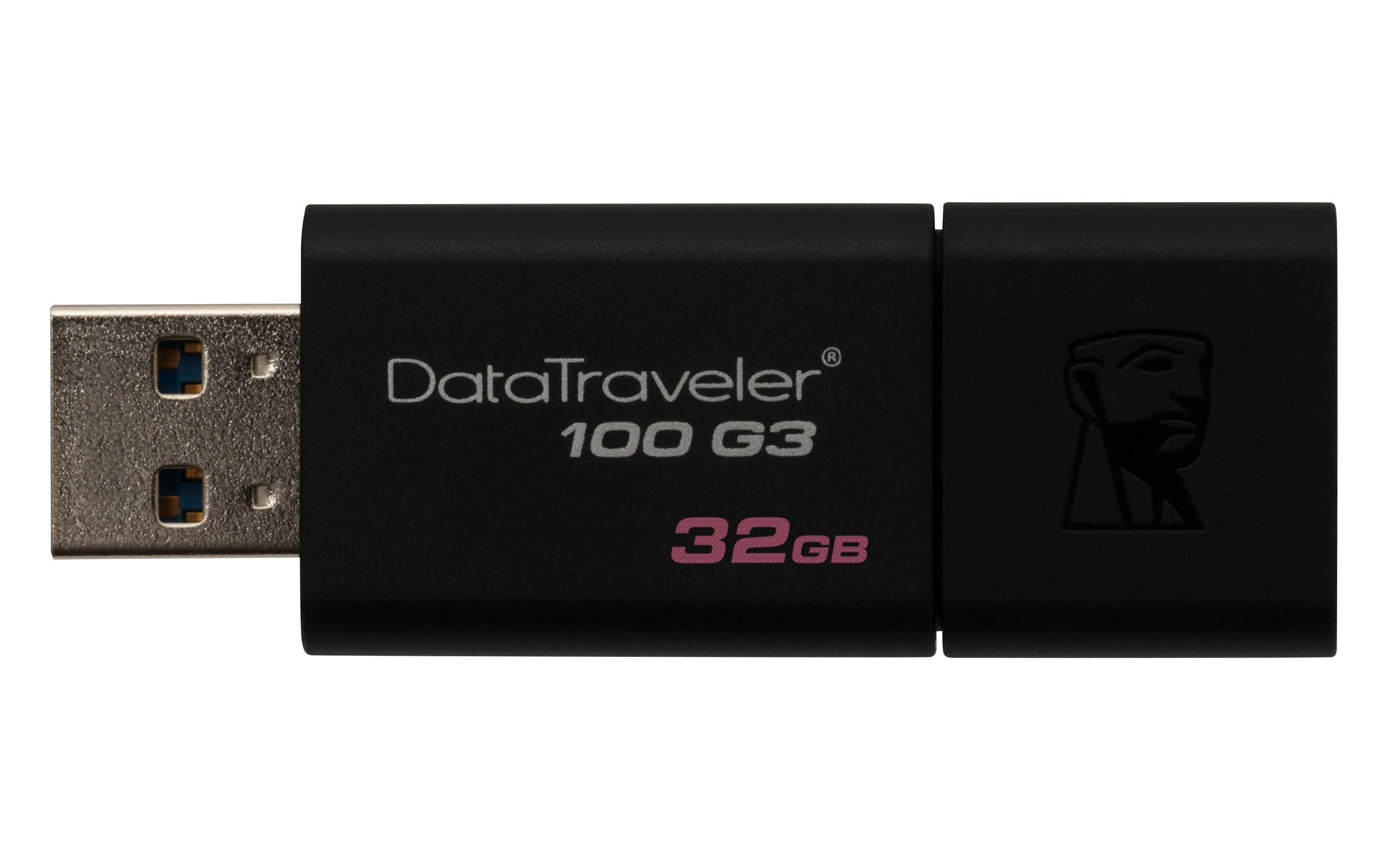 Kingston DT100G3/32GB-2P DataTraveler 100 G3 USB 3.0 Chiavetta USB 3.0, 32 GB, Nero, Confezione da 2