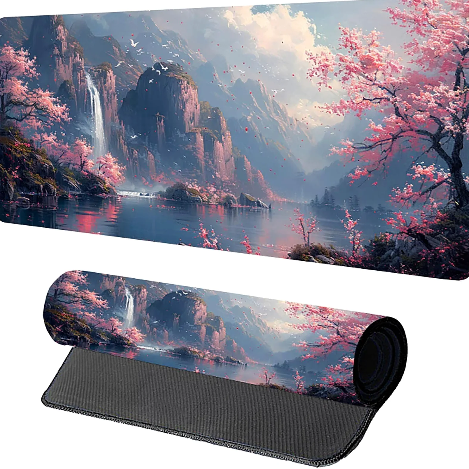 Tappetino Mouse XXL 1500 x 800 mm, Tappetino Mouse Albero, Gaming Mousepad Migliorare la Velocità e la Precisione, Mouse Pad con Base in Gomma Antiscivolo, Ufficio Accessori Gaming, Rosa 4-1521