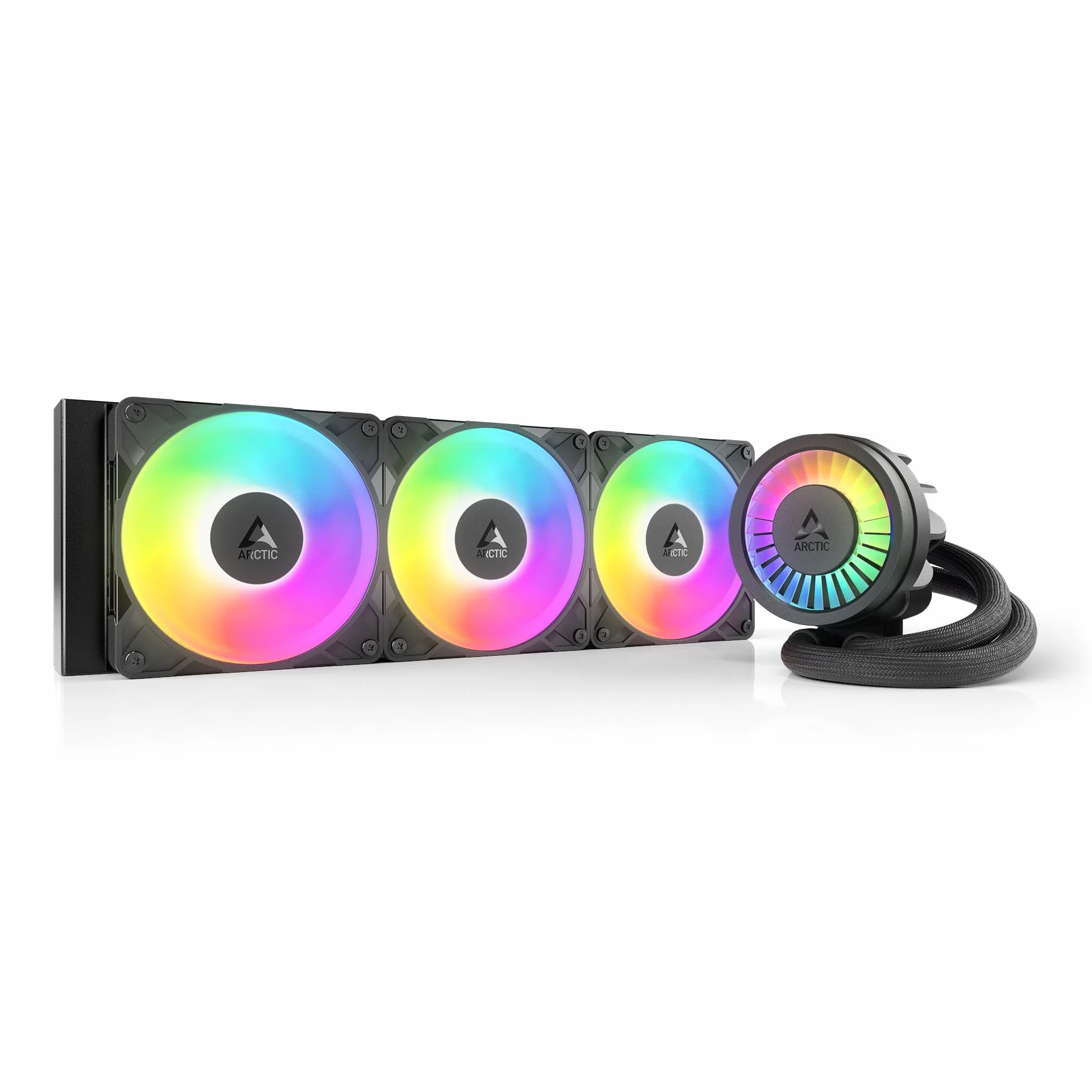 ARCTIC Liquid Freezer III Pro 360 A-RGB (nero) - Dissipatore AIO CPU, 3 x 120 mm Raffreddamento a Liquido, Radiatore 38 mm, Pompa PWM, Ventola VRM, AM5/AM4, Intel LGA1851/1700 Telaio di Contatto -