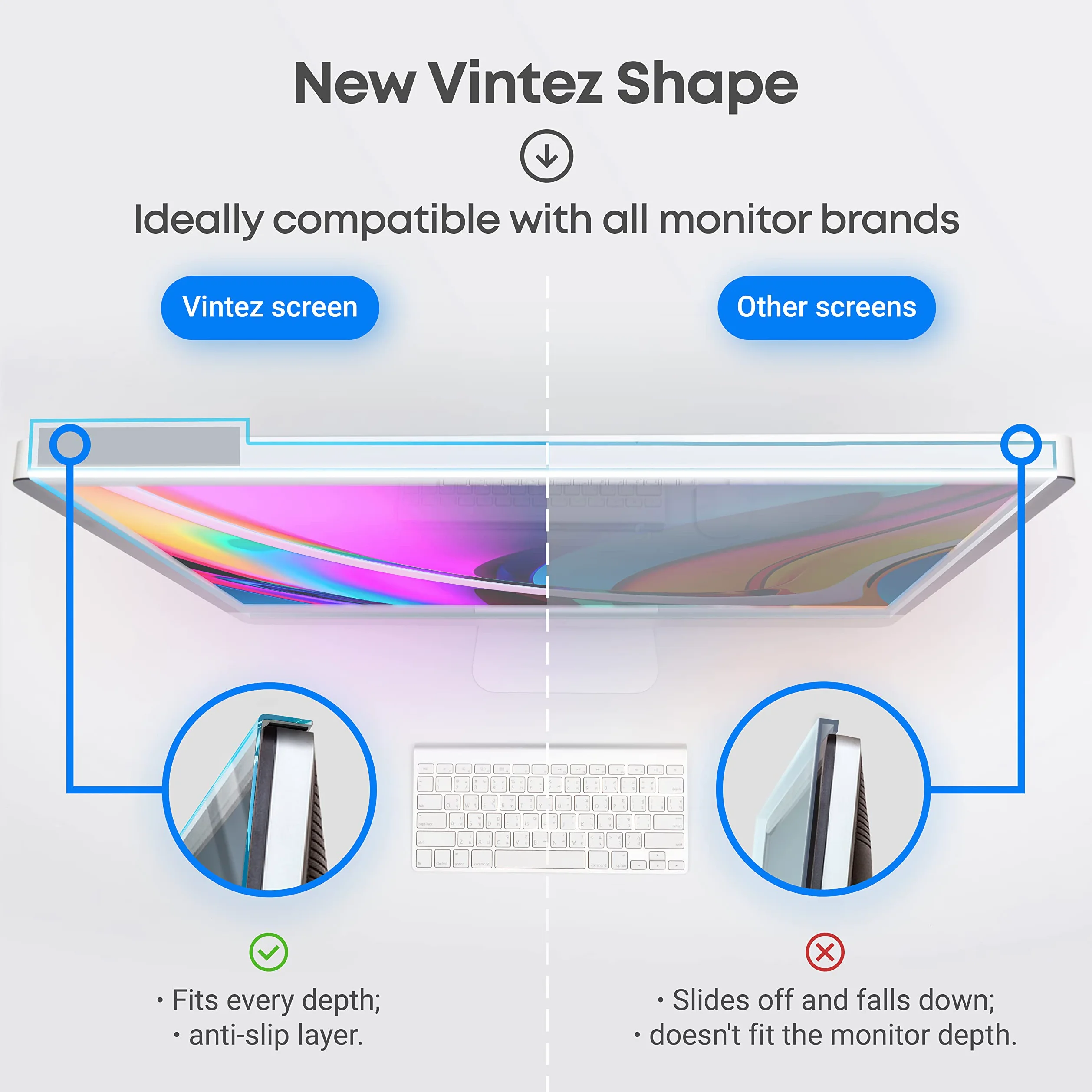 Pannello di protezione universale per schermo con blocco della luce blu per monitor PC da 26 pollici diagonale LED da 27 pollici anti-UV per la protezione degli occhi