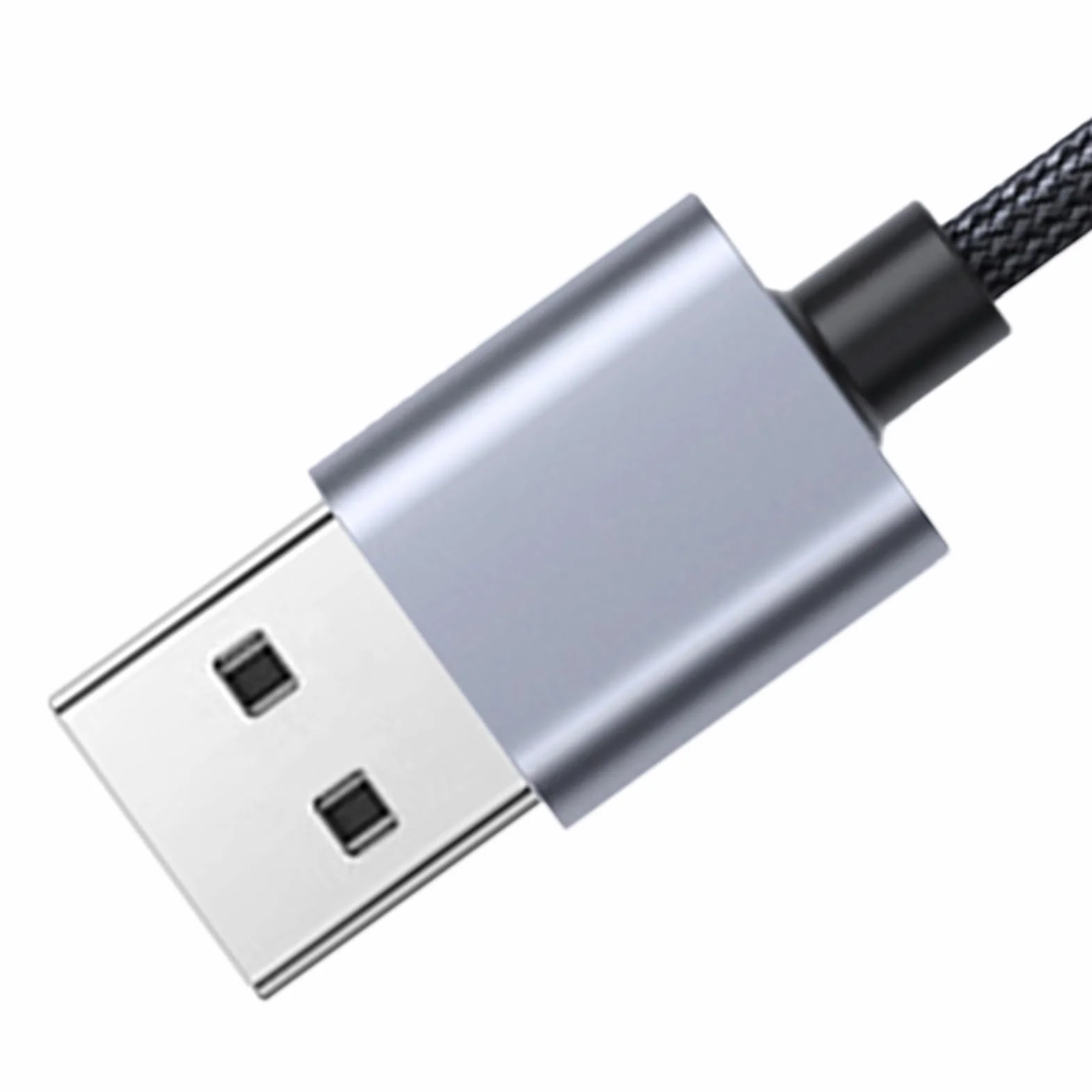 Convertitore audio audio stabile trasmissione dati USB a 3,5 mm Scheda audio desktop portatile pratico grigio argento 20 cm