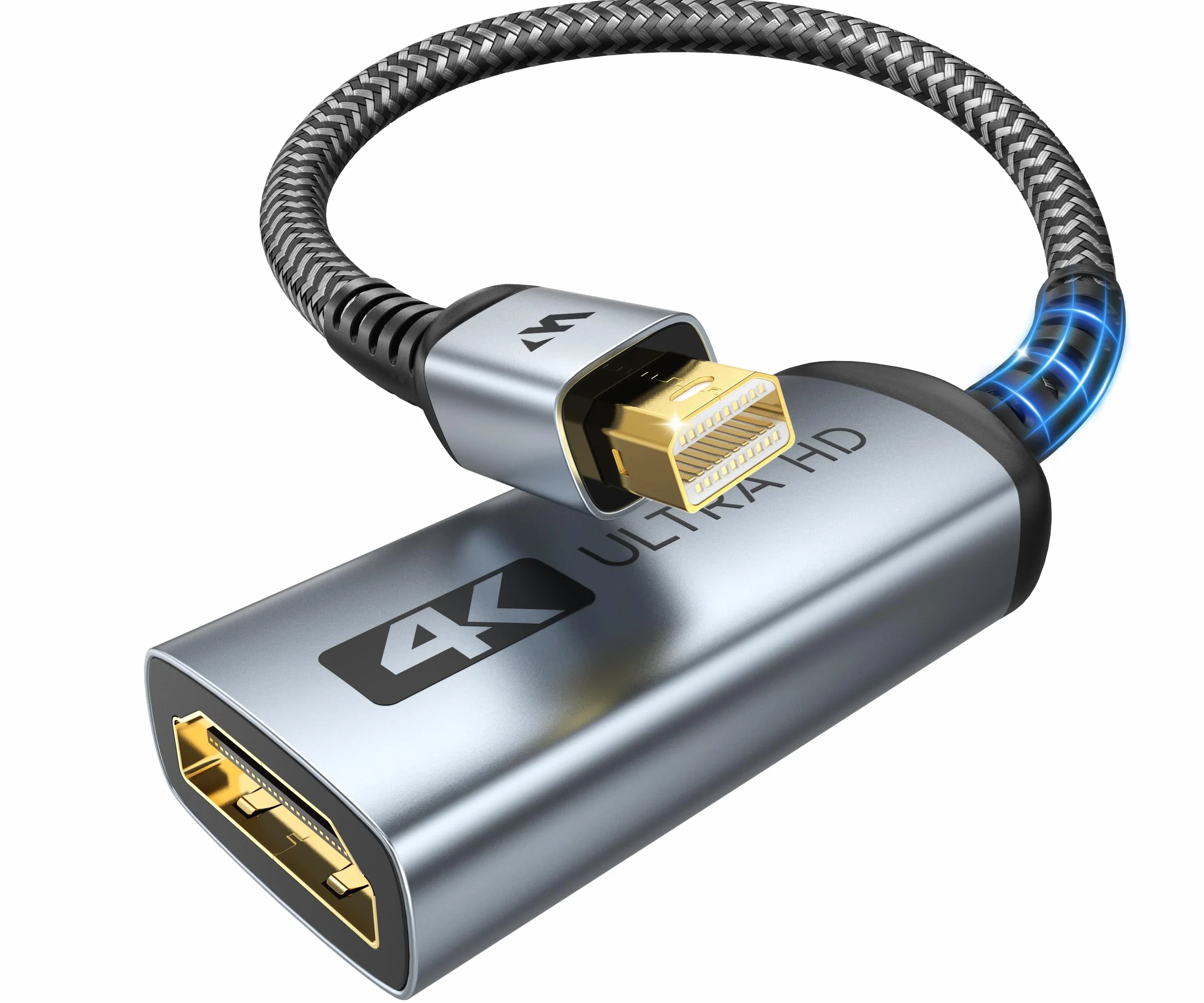 WARRKY Adattatore Mini DisplayPort a HDMI 4K, (Alta velocità, 2K 60Hz, 1080P 120Hz) Adattatore Thunderbolt a HDMI, Compatibile con MacBook Air/Pro, iMac, Surface Pro, monitor/proiettore/TV