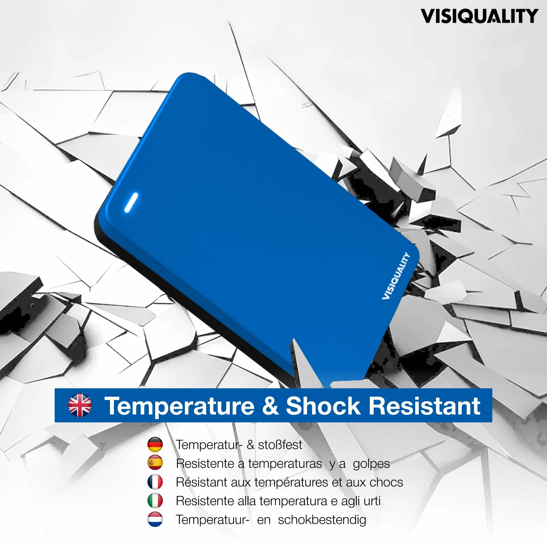 Hard disk esterno ad alta velocità, 1 TB, USB 3.0, compatibile con Windows e Mac, Plug and Play, per PS4 e Xbox, compatto, disponibile in 3 colori (blu)