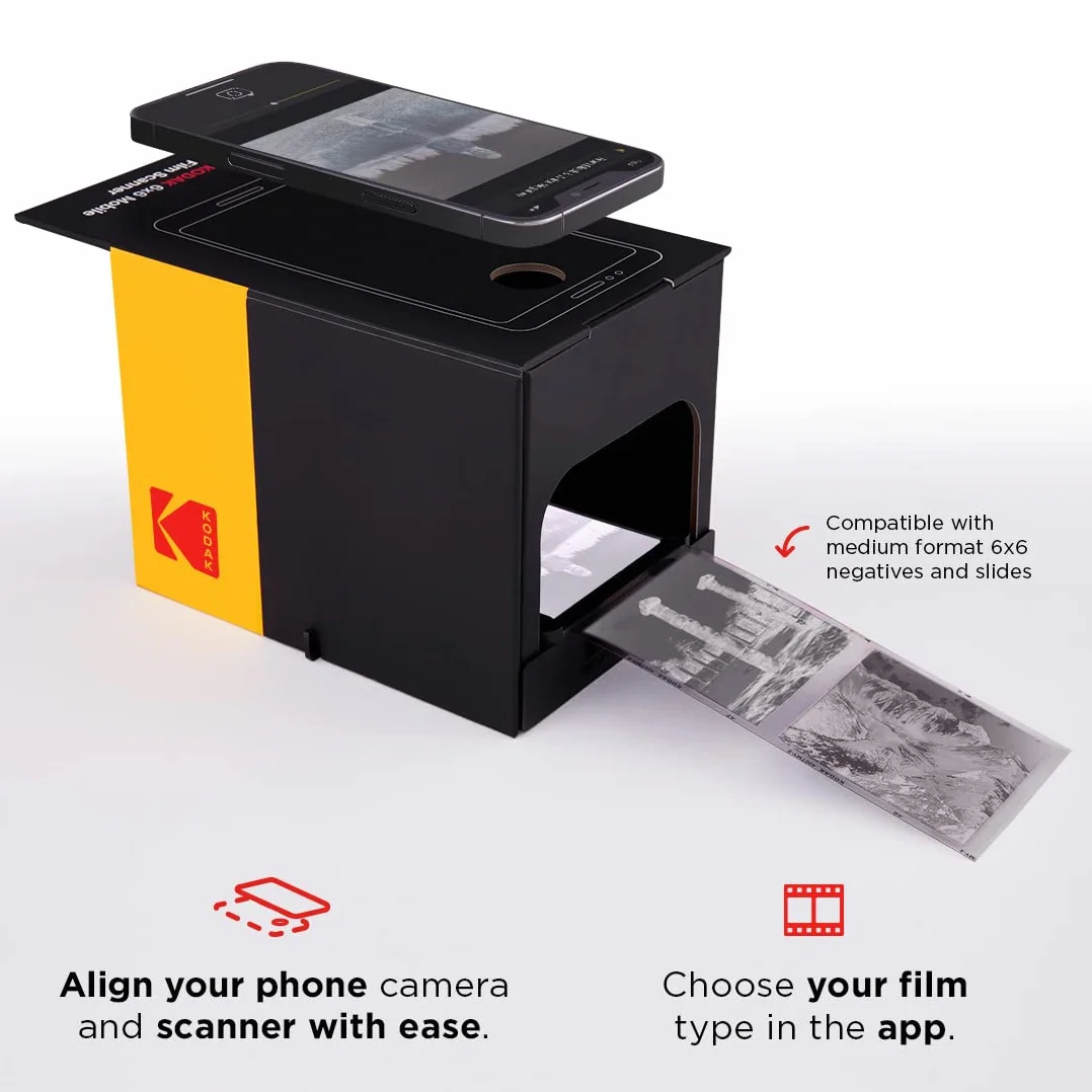 KODAK 6x6 Scanner mobile per pellicole 120/220, conversione diapositive e negativi su smartphone