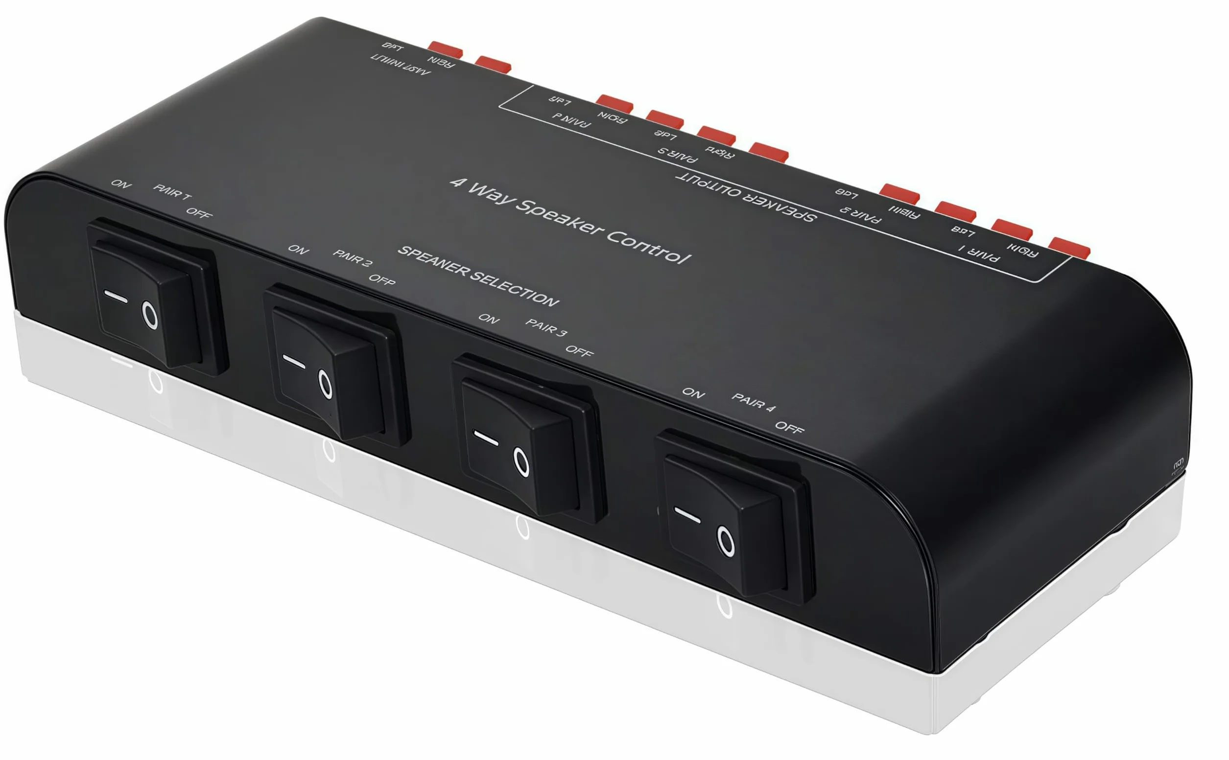 Selettore Switcher per 4 canali con morsettiera 200W RMS Max 100W commutabile, nero