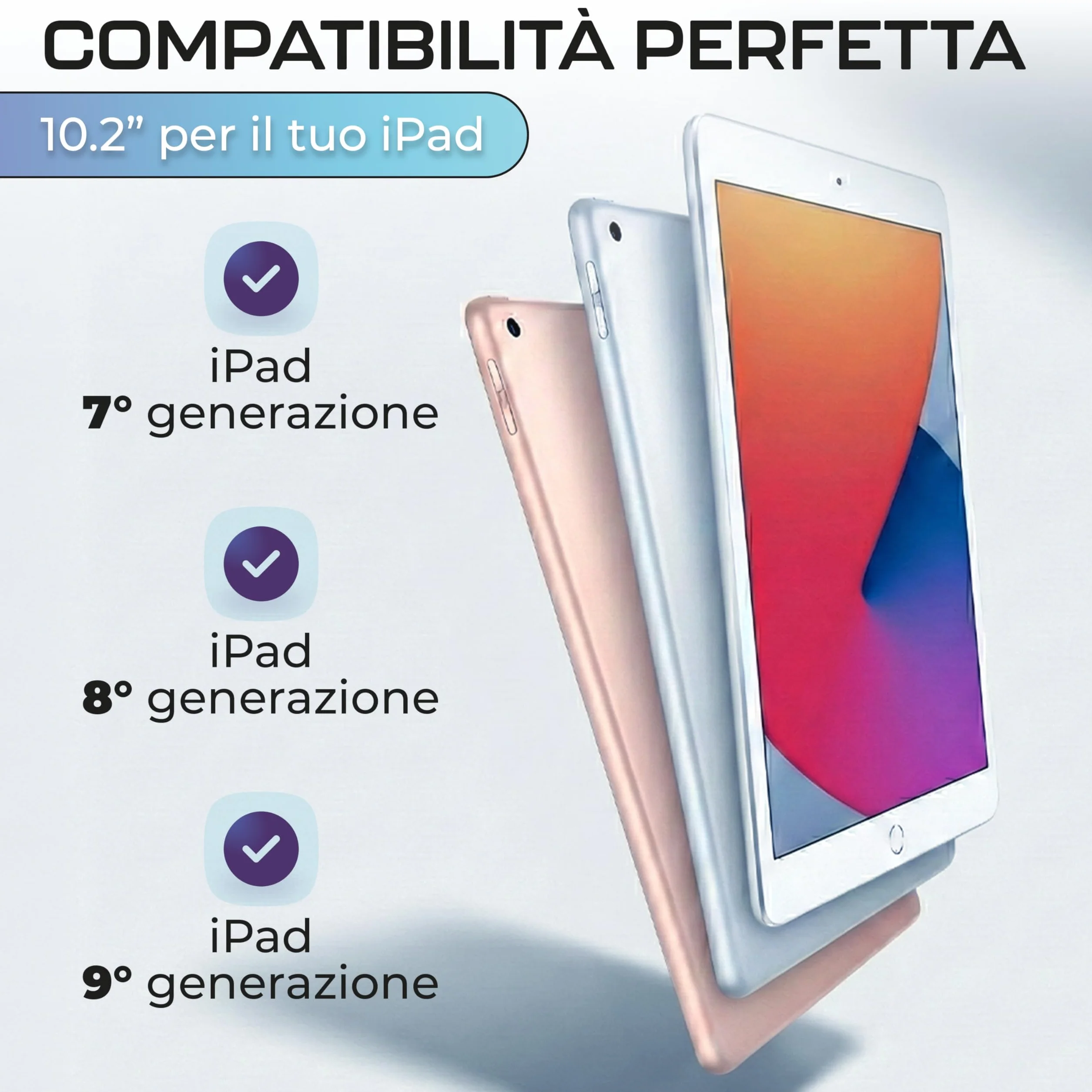Pellicola Vetro Temperato Anti Luce Blu per iPad 10,2 Pollici 9° Generazione 2021, 2 Pezzi