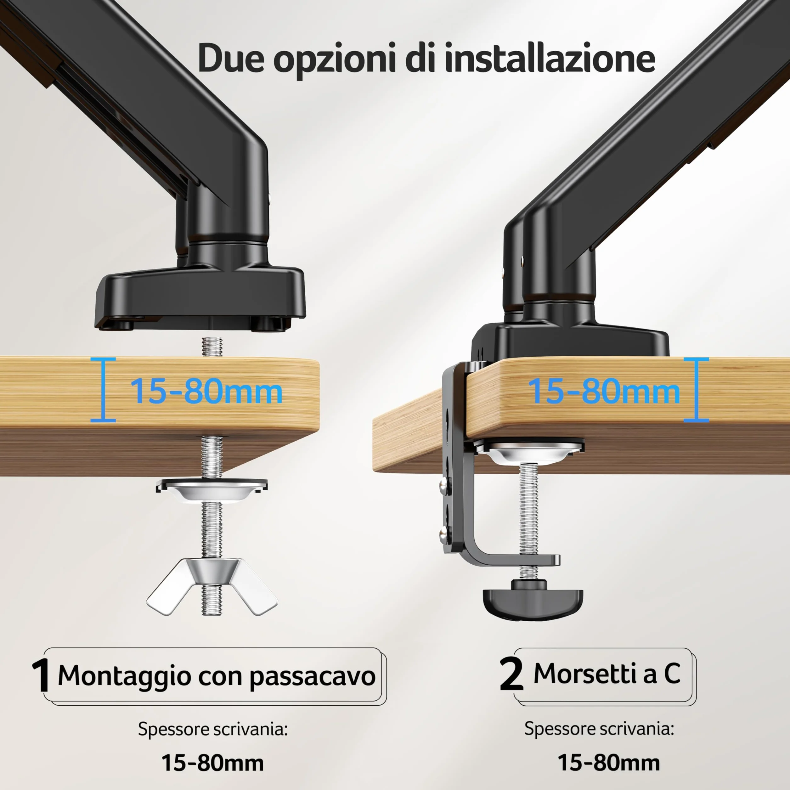 acer Braccio Monitor Doppio Supporto Schermi 17-32 Pollici, Supporto Monitor Scrivania con Molla a Gas, Regolabile in Altezza, Capacità di Carico 2-9 kg, VESA 75x75/100x100