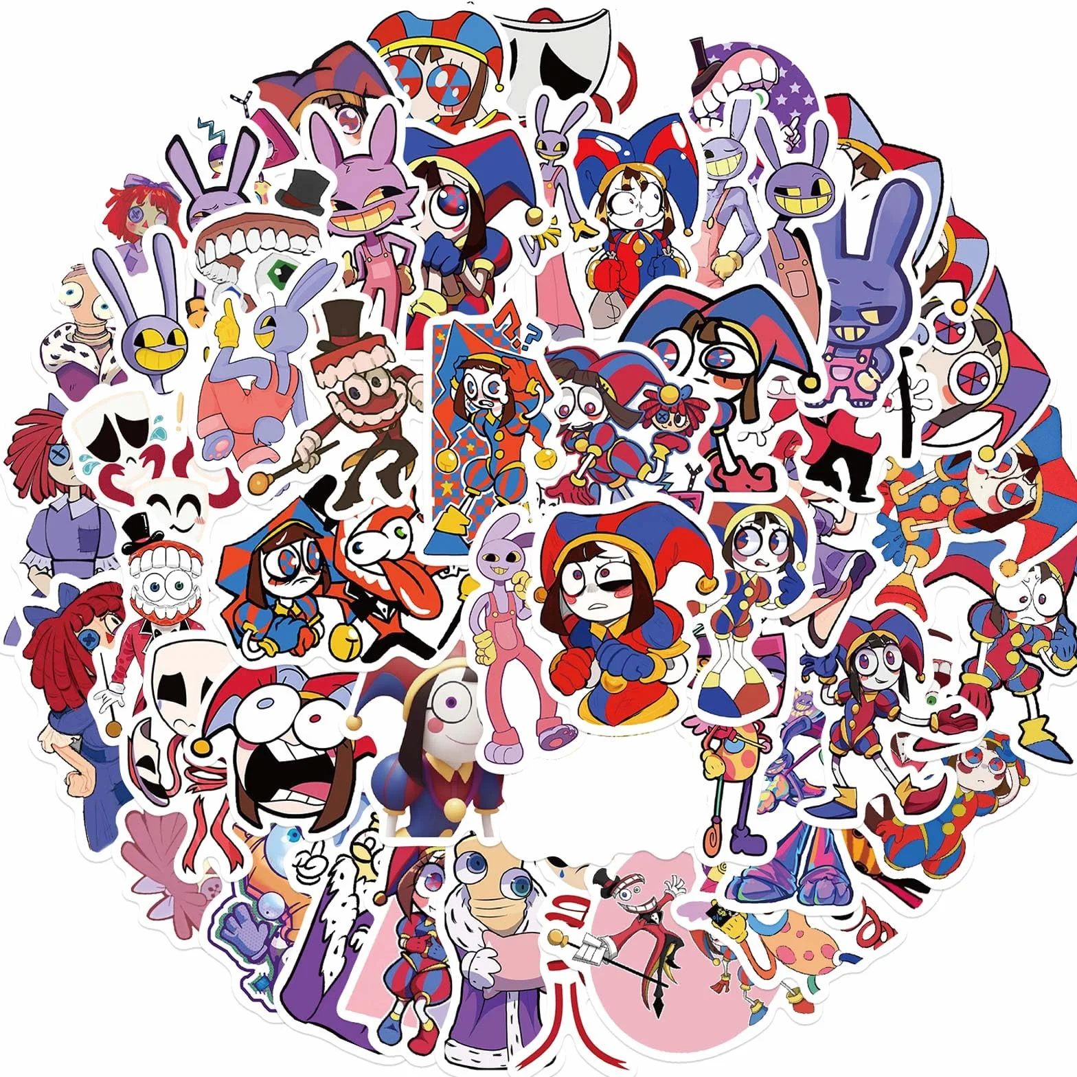56PC Amazing Circus Adesivi Cartoon Pomni Stickers Adesivo Anime Graffiti Adesivo Laptop Valigia Adesivi Impermeabili per Fan