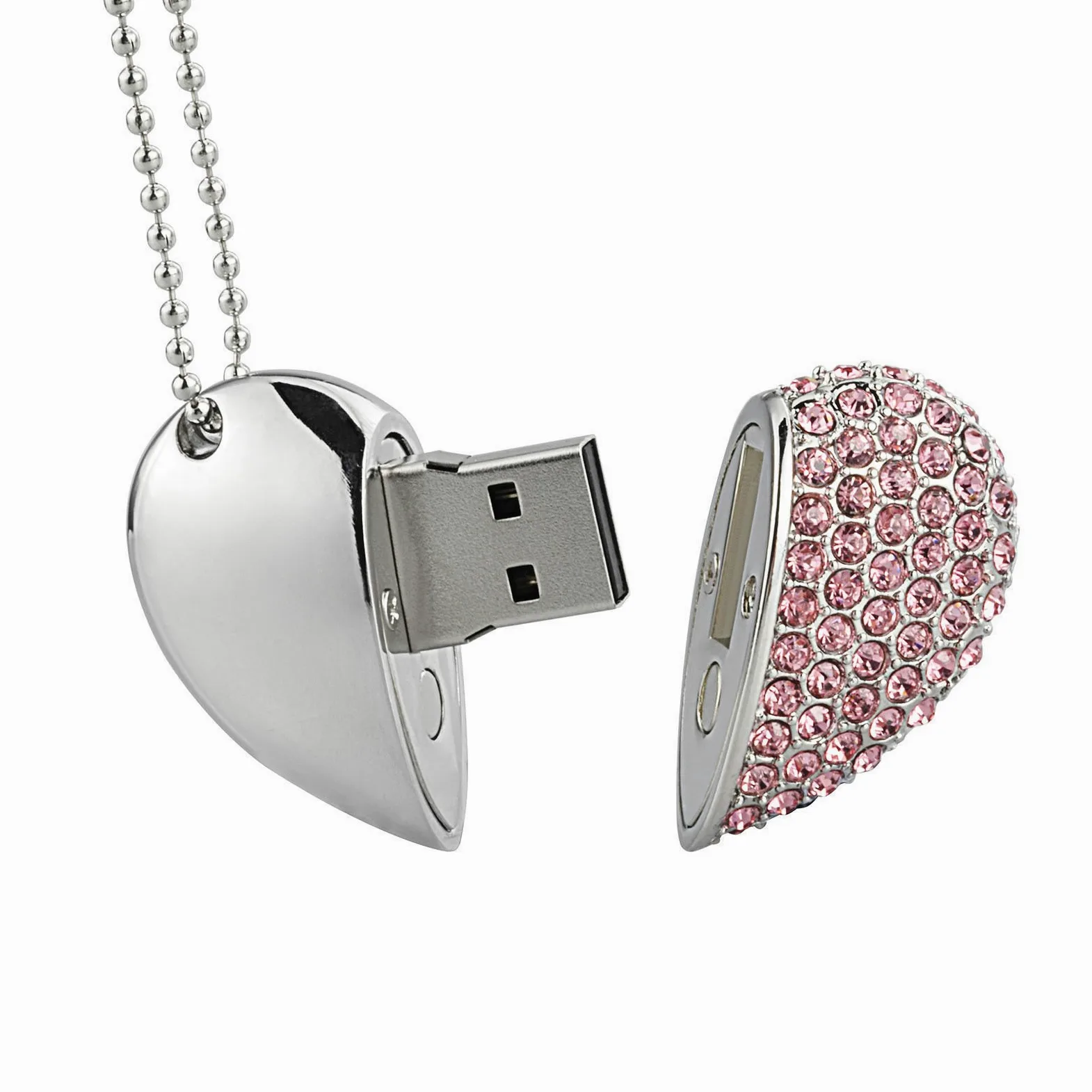 A Plus 10 Pezzi 8GB Chiavetta Memoria USB 2.0 Pen Drive Metal Heart Rosa