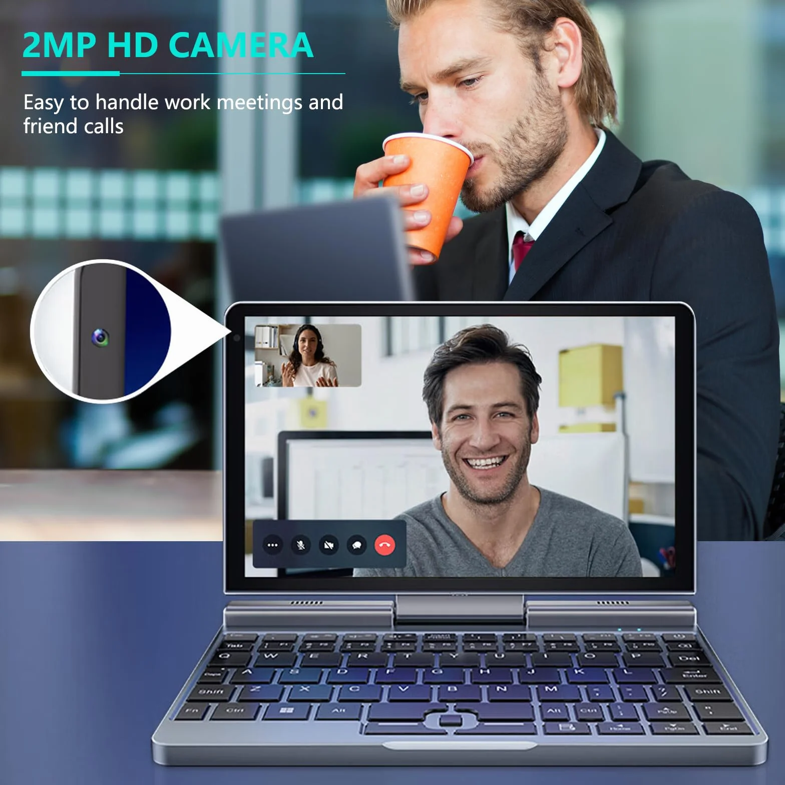Crelander Mini laptop 2 in 1 | Touchscreen da 8 pollici portatile piccolo computer tascabile | processore Intel 12a generazione N100 | 12 GB DDR5 RAM 512 GB SSD | Ricarica PD 30 W | WiFi6 BT5.2 |