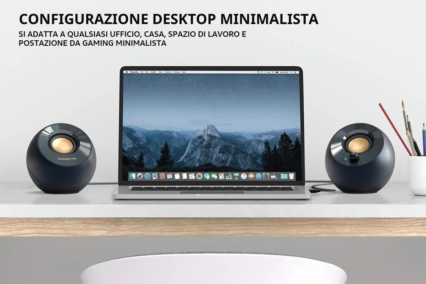 Creative - Pebble V2, Altoparlanti da scrivania con alimentazione USB-C 2.0, ingresso AUX da 3,5 mm, fino a 8 W di potenza RMS per computer, adattatore tipo A incluso e cavo esteso (nero)