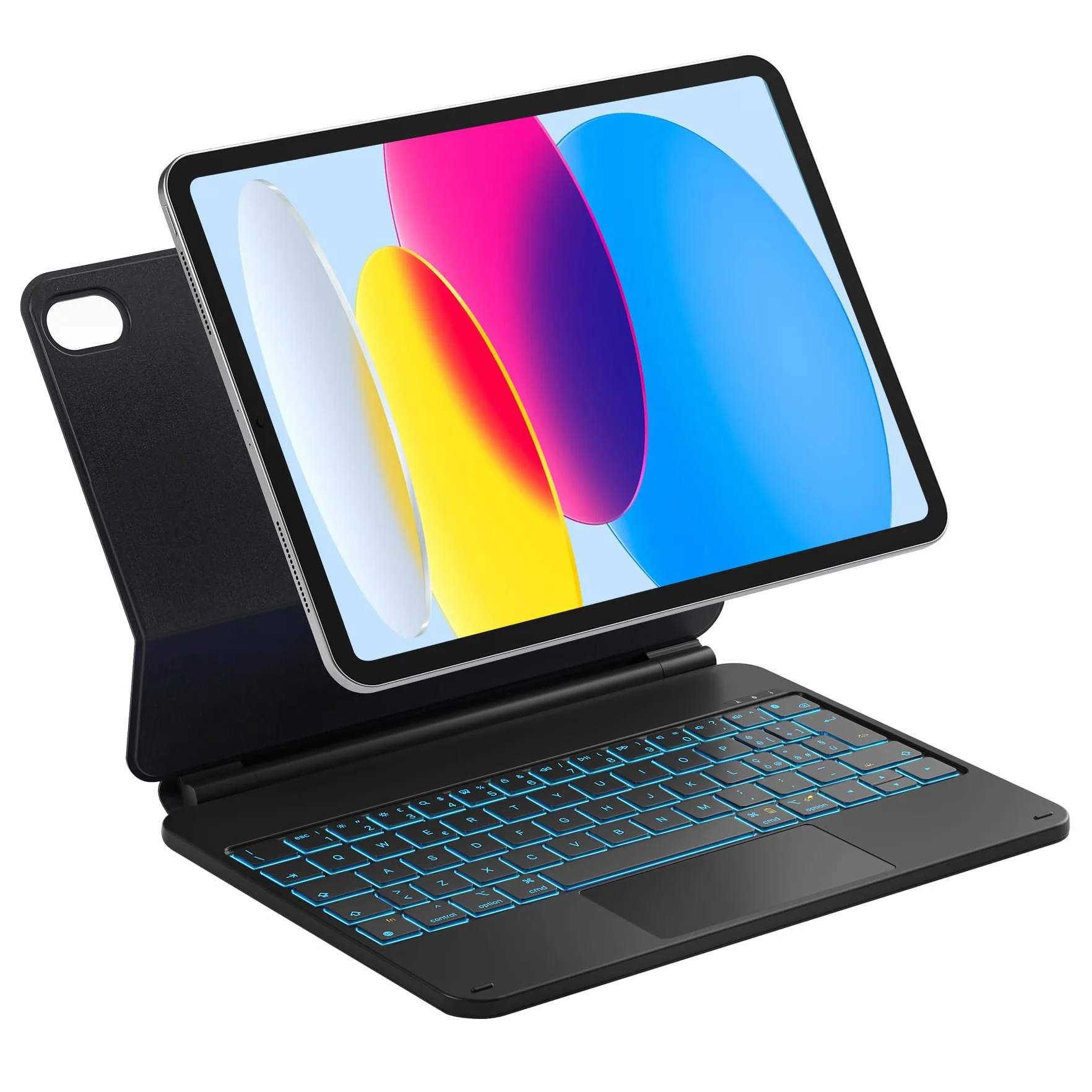 Inateck Custodia tastiera magnetica per iPad 10ª generazione 10,9 pollici/11ª generazione 2025 A16 11 pollici : supporto flottante, retroilluminazione 7 colori e trackpad, KB09119-10