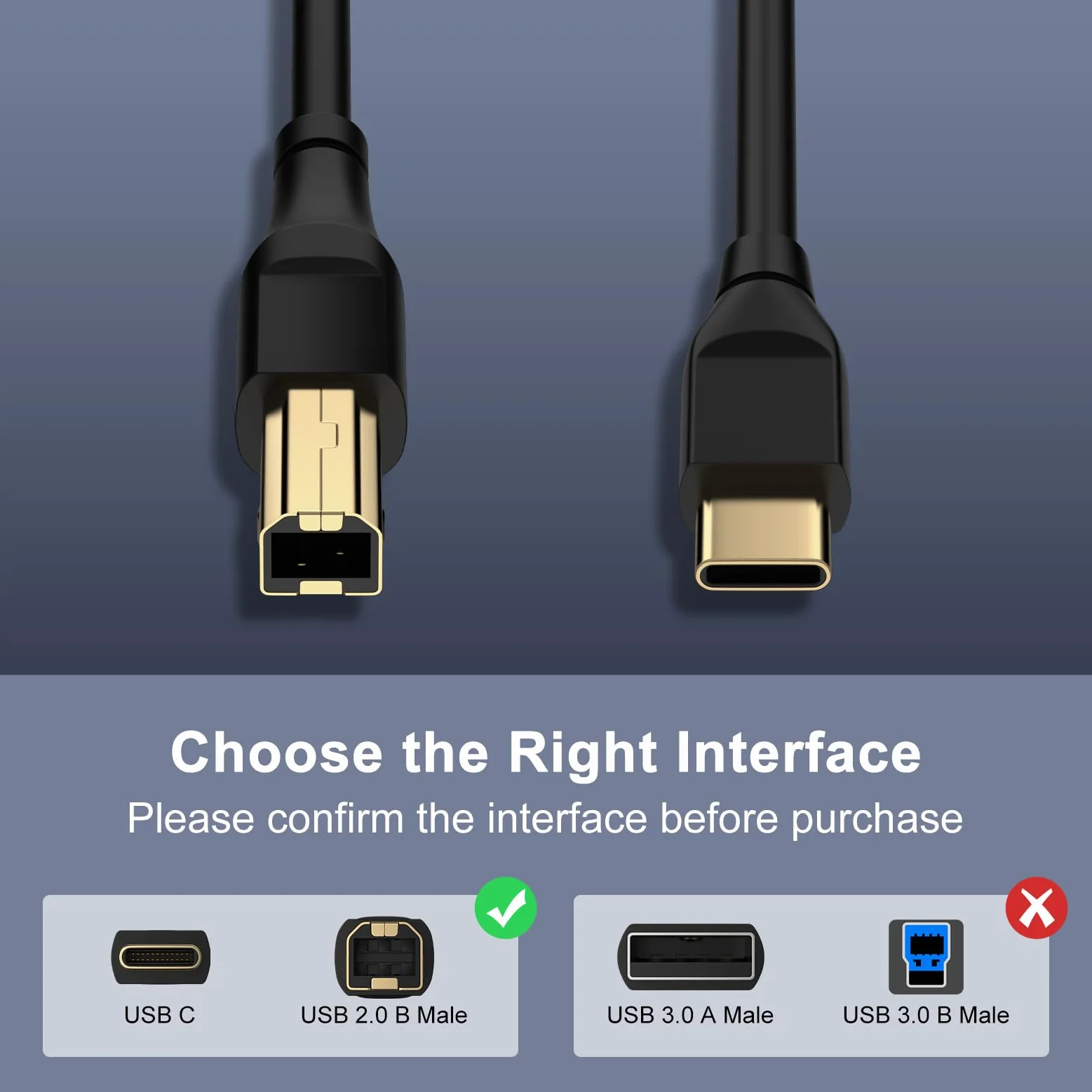 Cavo USB C per stampante, lungo 3,1 m, da USB B a USB C, per stampante e scanner per computer MacBook Pro/Air, iPad Pro/Air, HP, Epson, Canon, Brother, cavo MIDI per pianoforte digitale, tastiera MIDI