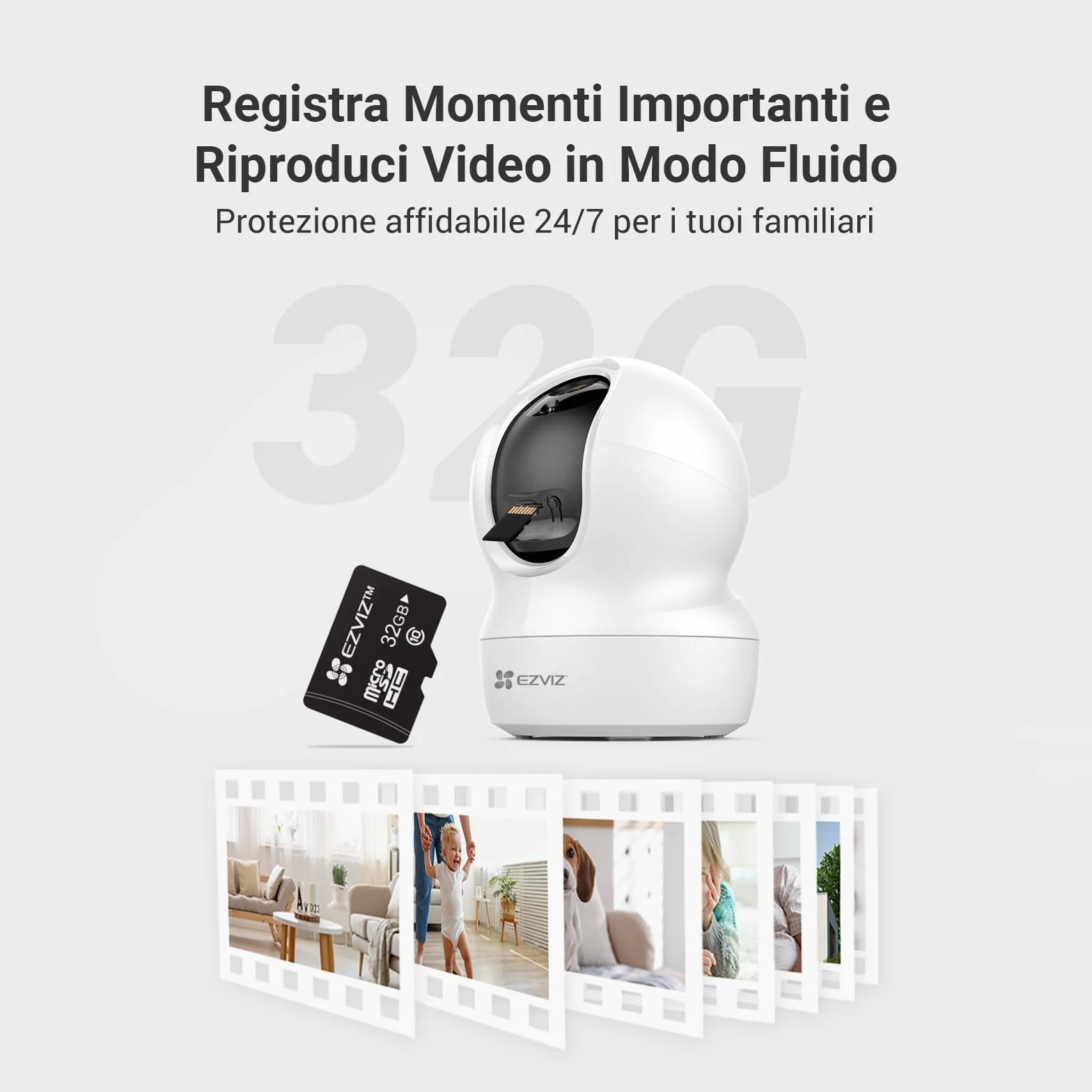 EZVIZ Micro SD, Scheda di Memoria fino a 90MB/Sec, Specialmente per EZVIZ Telecamere, Video camere di Sorveglianza, Nero, Micro SDXC, Micro SD Card 32 GB