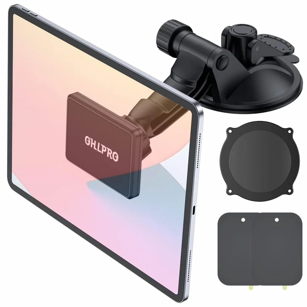 OHLPRO Magnetico Cellulare e Tablet Auto Supporto 360° Cruscotto Parabrezza 6 Forti Magneti 4-10" Tablet