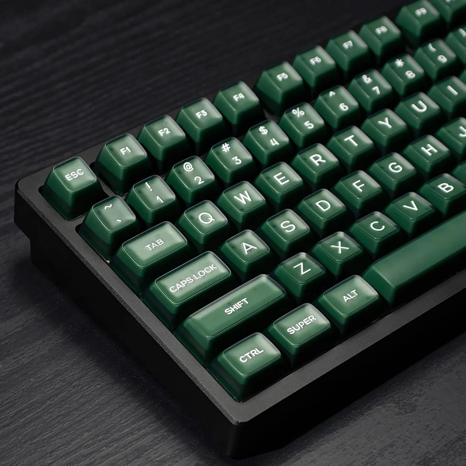 Set di 142 copritasti PBT SA a doppia iniezione, set di copritasti adatto per tastiera meccanica 61/64/87/104/108 Cherry Mx Switch ISO ANSI, colore: verde traslucido