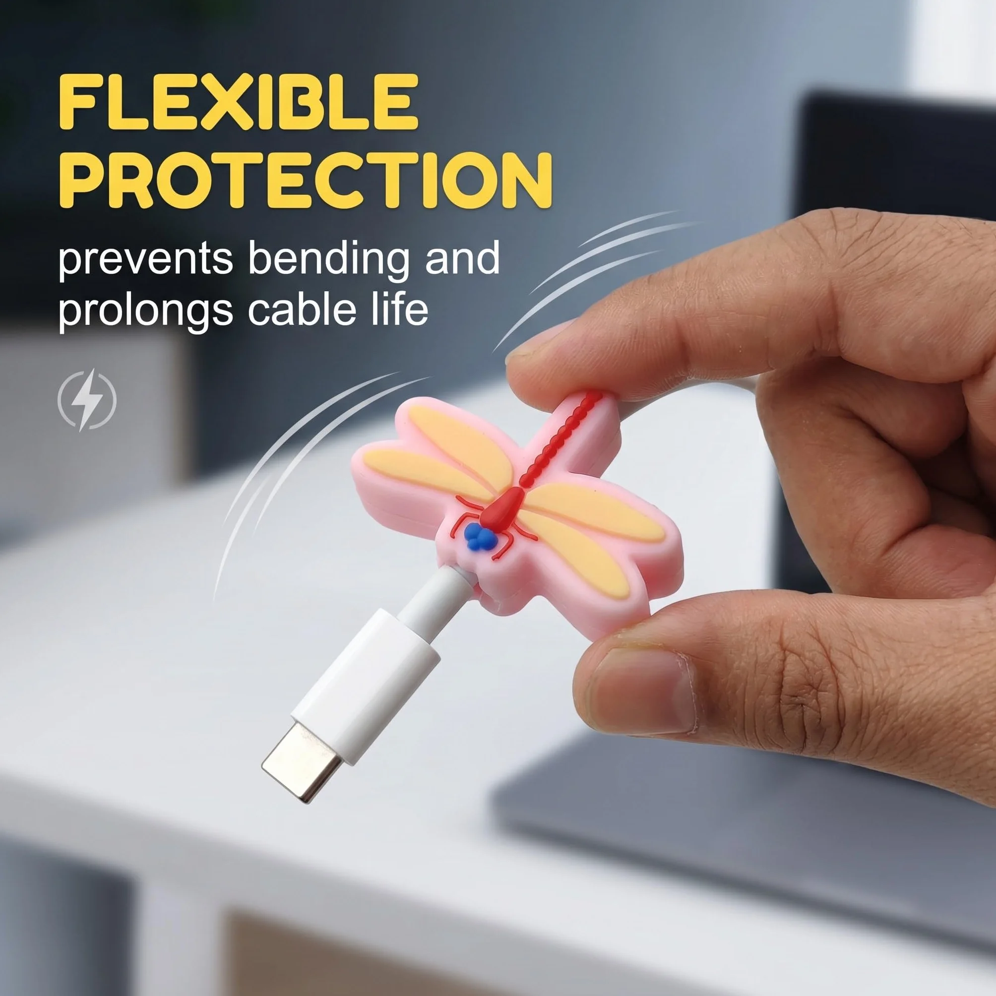 8 Pcs Cable Protector, Proteggi Cavo, Copertura Protettiva per Cavi Dati Frutta, Protezione per Cavo per Morso per Cavo, Protezione per Cavo, Adatto per la Maggior Parte Delle Linee Dati