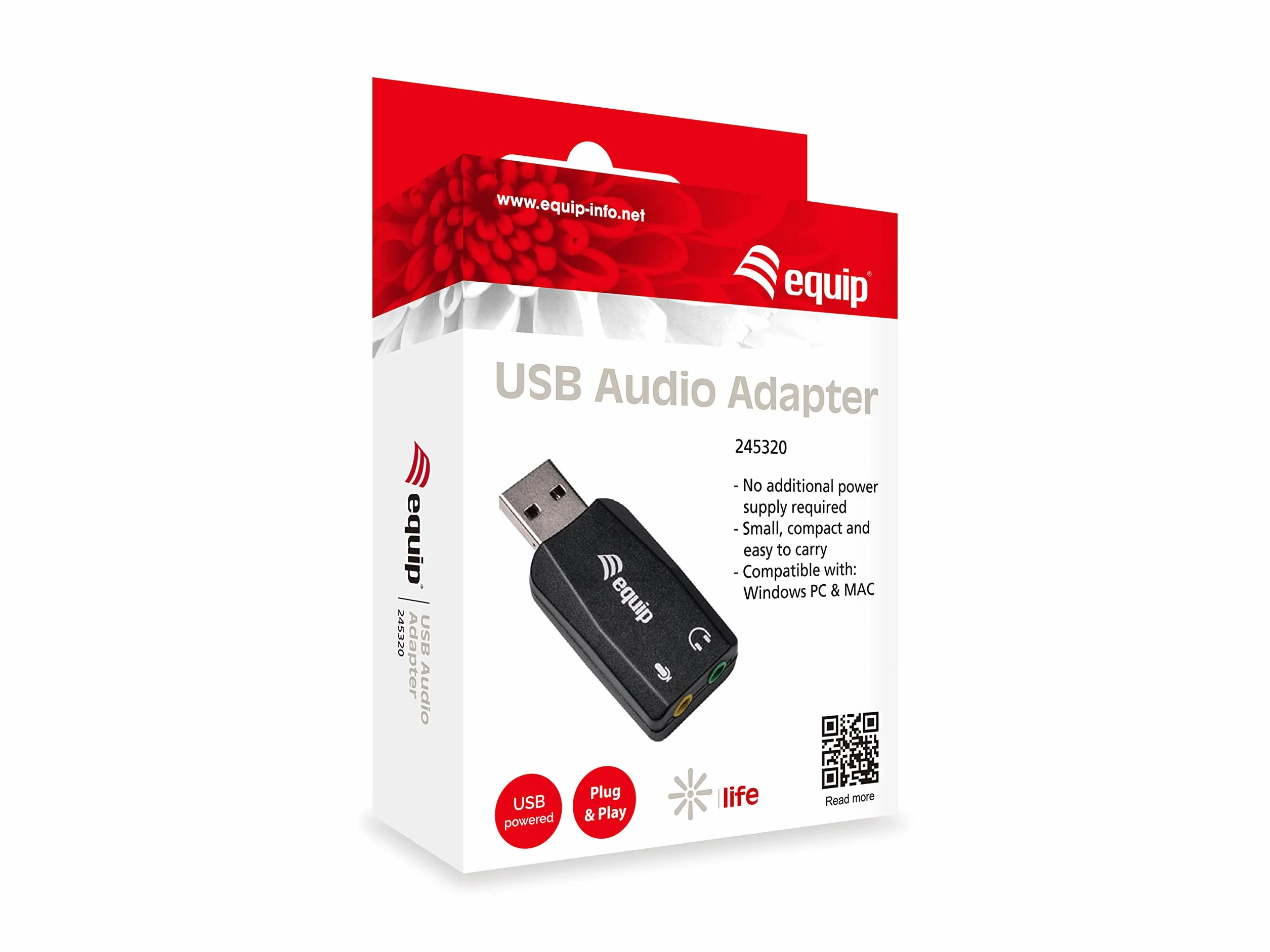 EQUIP Adattatore audio USB 2 x 3,5 mm Stereo Mic-In Line-Out Esterno