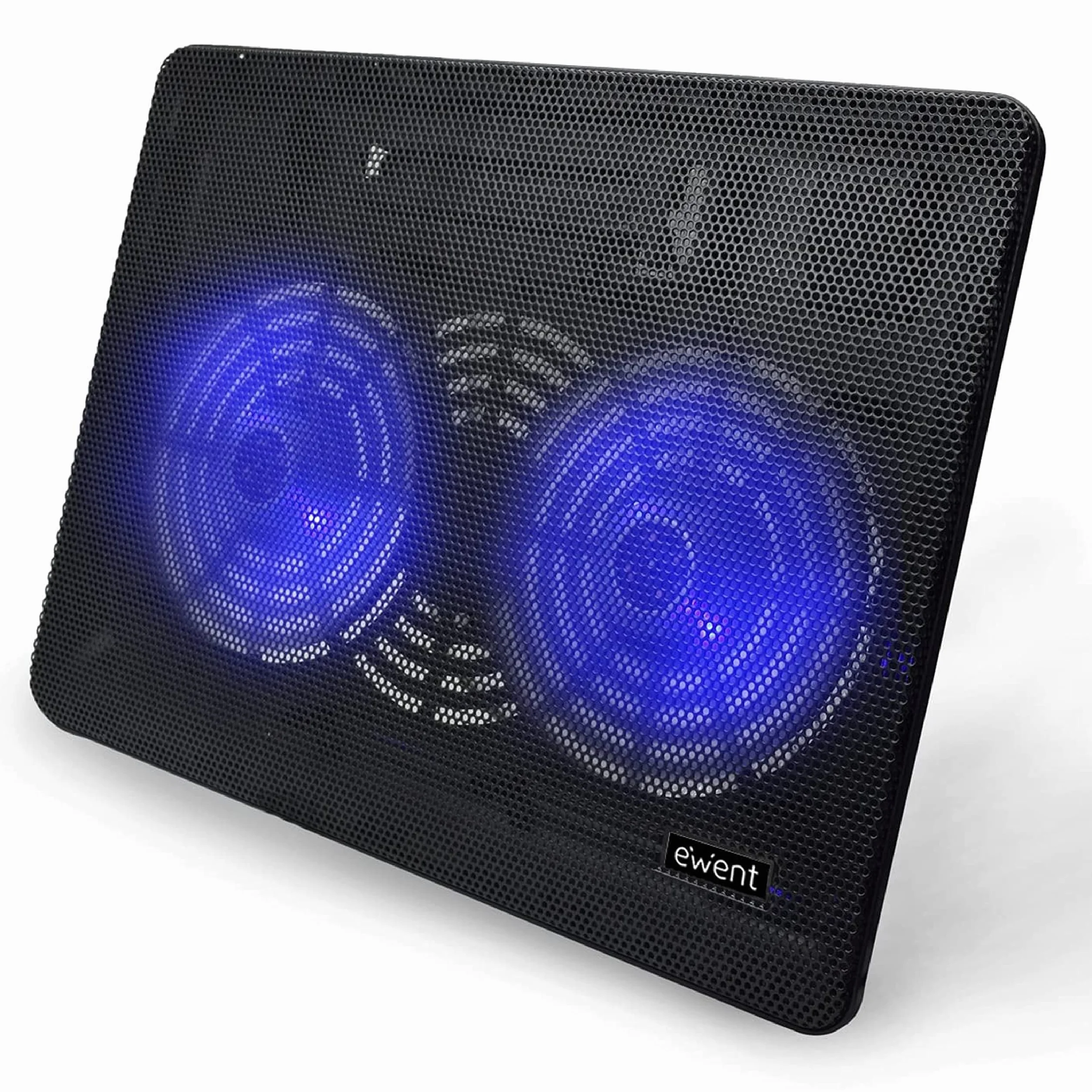 Ewent EW1256 Pad di raffreddamento a 2 ventole per Notebook fino a 17", Nero 34 x 25 x 2 cm