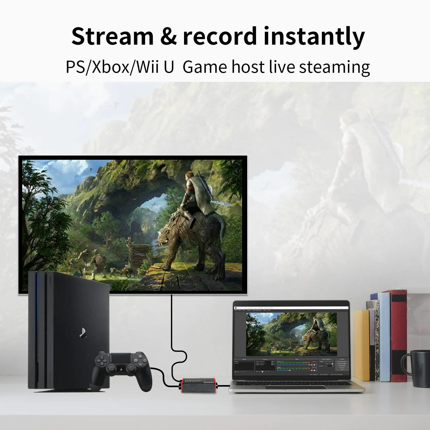 TreasLin Game Scheda di acquisizione Video USB 1080p 60fps per PS5,PS4,Switch Wii U DSLR Xbox su OBS,XSplit,Twitch,Youtube Supporta Windows,Mac,4K zero latenza HD Loopout.320.