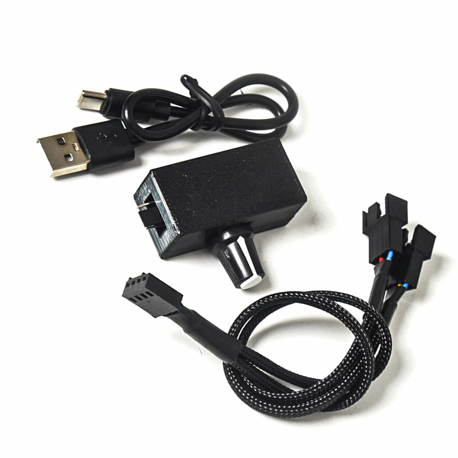Efficiente uscita controller ventola USB, 5 adattatori di alimentazione regolabili da 12 V per connettori ventola di raffreddamento a 4 pin splitter