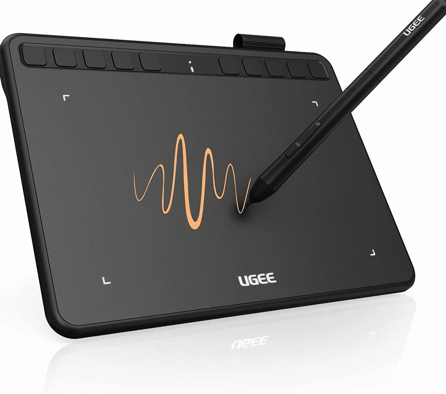 UGEE S640 Tavoletta Grafica da 6,3x4 Pollici di Area Attiva, Tavola Grafica con 10 Tasti di Scelta Rapida, Penna Senza Batteria con 8192 Livelli di Pressione