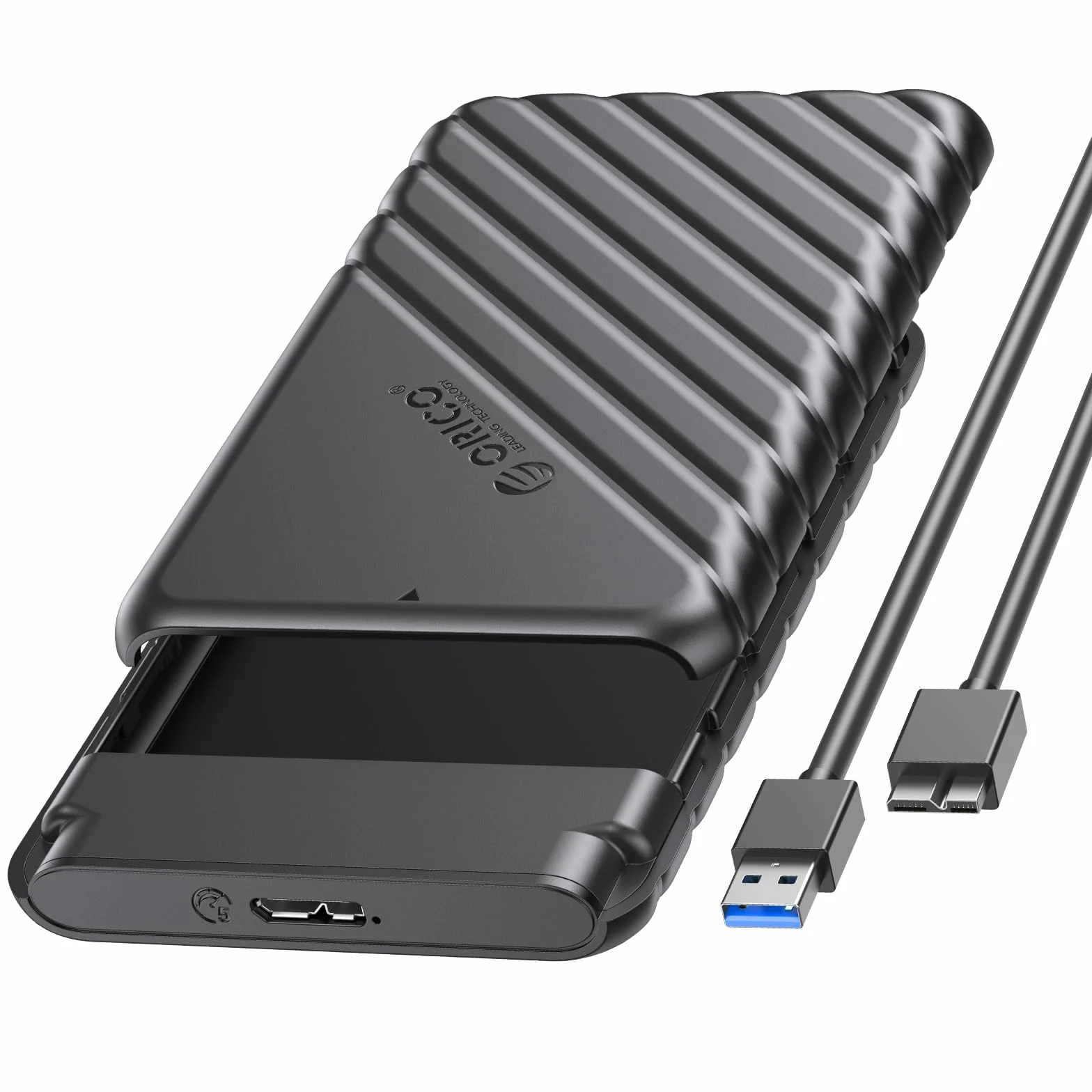 ORICO Custodia Esterna per Hard Disk 2,5 pollici, Case HDD/SSD SATA USB 3.0(6Gbps) compatibile con Unità da 7mm/9,5mm, Supporta UASP e TRIM, Installazione Senza Attrezzi – Nero 25PW1-U3