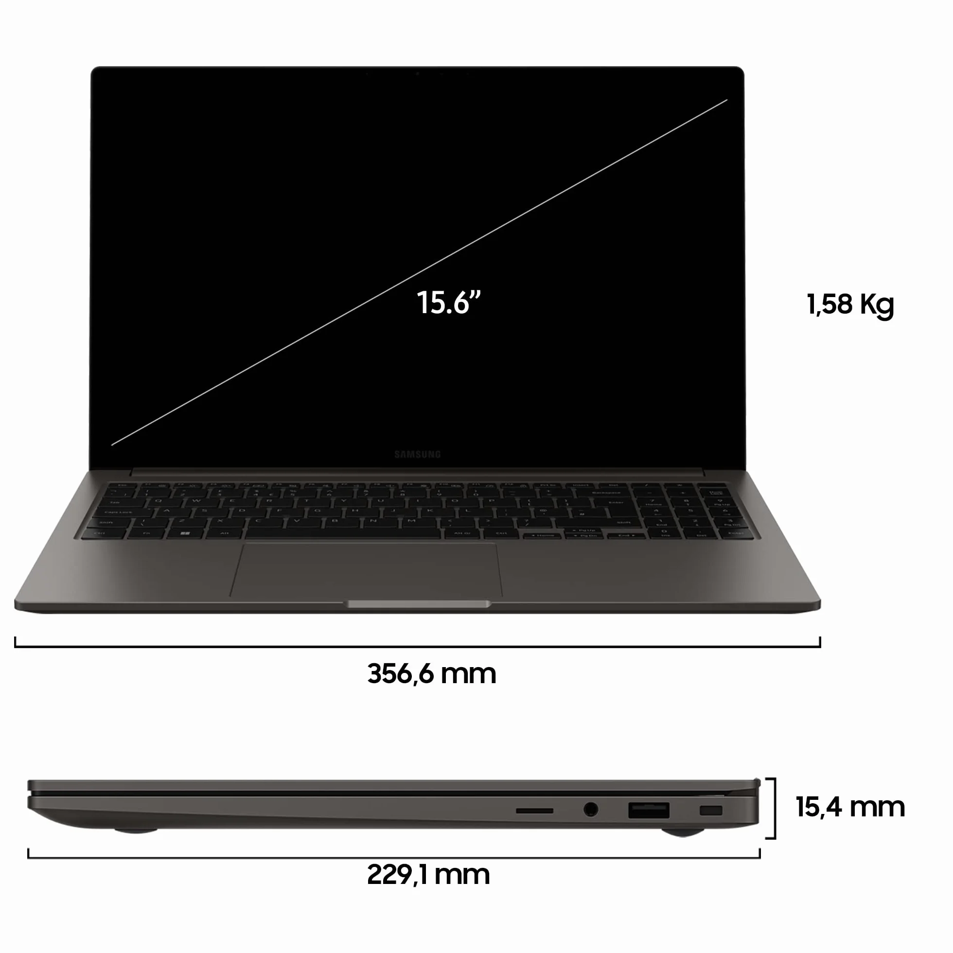 Samsung Galaxy Book3 Laptop 15.6" FHD Intel Core i5-1335U 13th Gen 16GB RAM 512GB SSD Windows 11 Home Graphite
