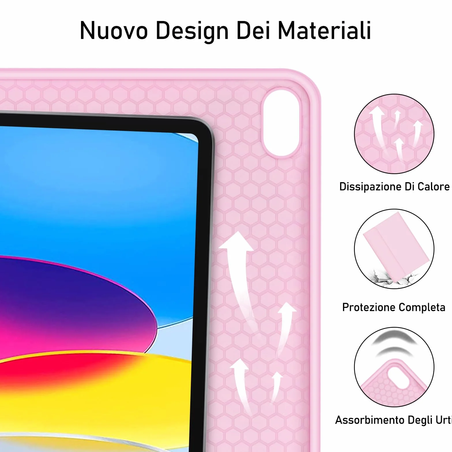 Tastiera ipad 10 Generazione 10.9" 2022/(A16) 11 Generazione 11" 2025 con Custodia, Italiano QWERTY Rimovibile Tastieras ipad 10/11, Slim Cover ipad 10 Generazione con tastiera,Rosa