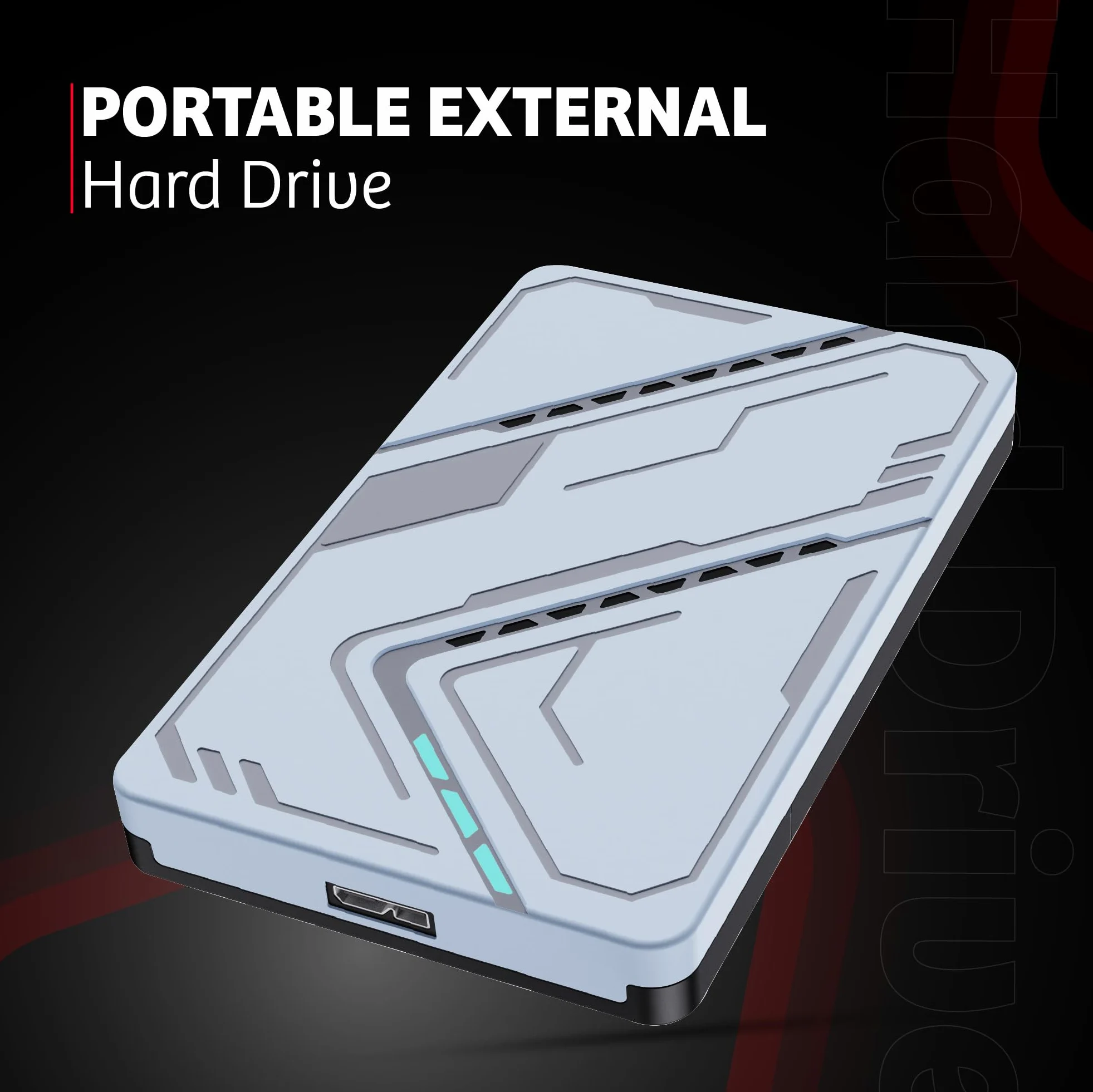 Hard disk esterno portatile da 1 TB, USB 3.0, HDD da 2,5", colore: argento | Trasferimento dati ad alta velocità, archiviazione di backup, per laptop, PC, desktop, console di gioco