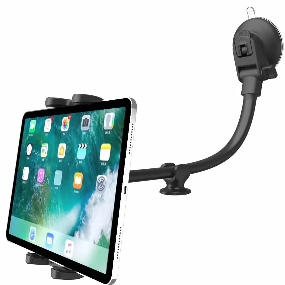 Supporto Tablet Auto Parabrezza Cruscotto per 4-13" iPad Smartphone, Collo Oca Regolabile con Potente Ventosa per iPad Pro 12.9 Air Mini Samsung Galaxy Tab Fire HD iPhone