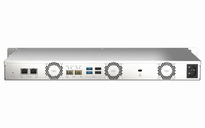 QNAP TS-435XeU-4G NAS con montaggio su rack 4 bay Supporta cache SSD 2,5GbE/10GbE e M.2 NVMe, senza HD