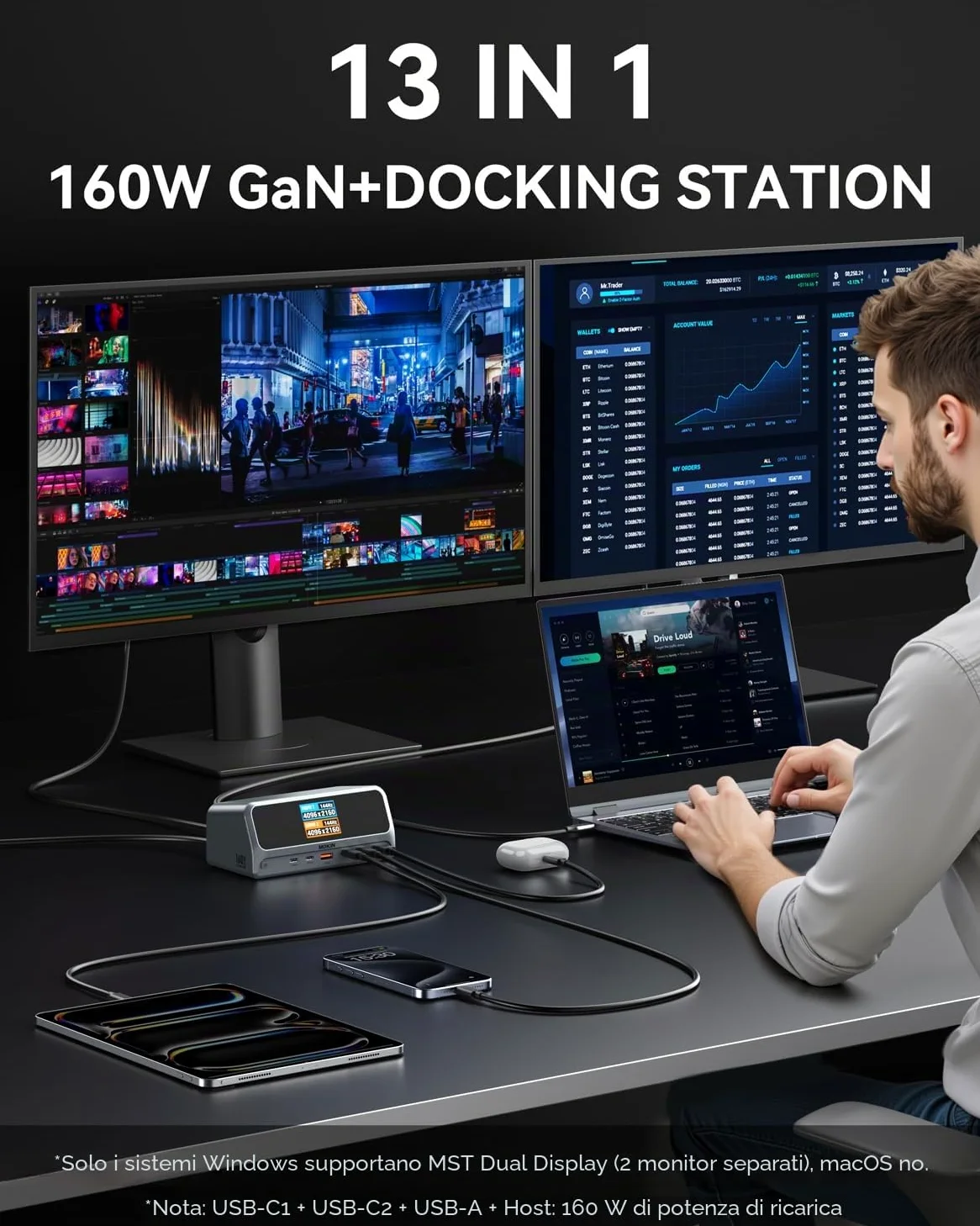 Docking Station Adattatore USB C