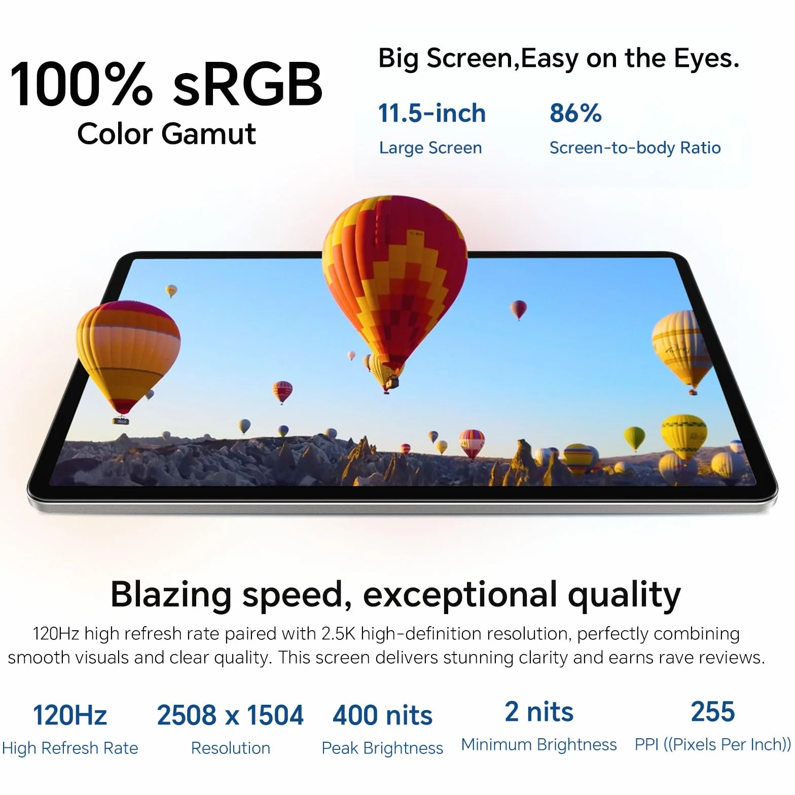 HONOR Pad X9a 6GB 128GB WIFI Tablet, 11,5 Pollici a 120Hz 2,5K, Qualcomm 6nm Snapdragon 685, 4 Altoparlanti, 8300mAh Batteria, Corpo in Metallo, Android 15, Google Service, Grigio